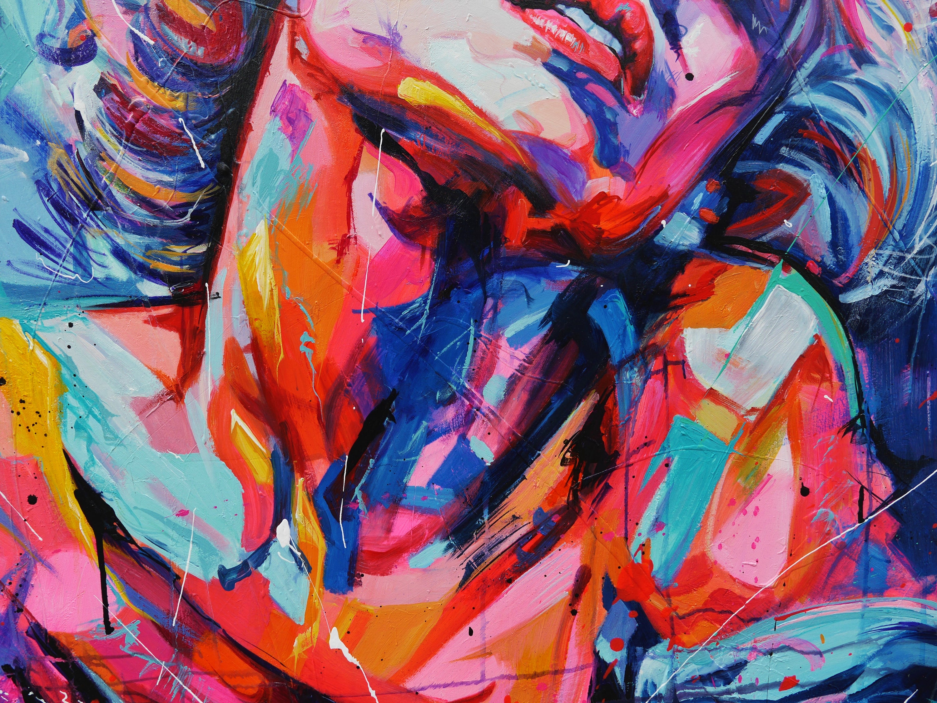 Neon 120cm x 150cm Marilyn Monroe Textured Abstract Realism Painting (SOLD)