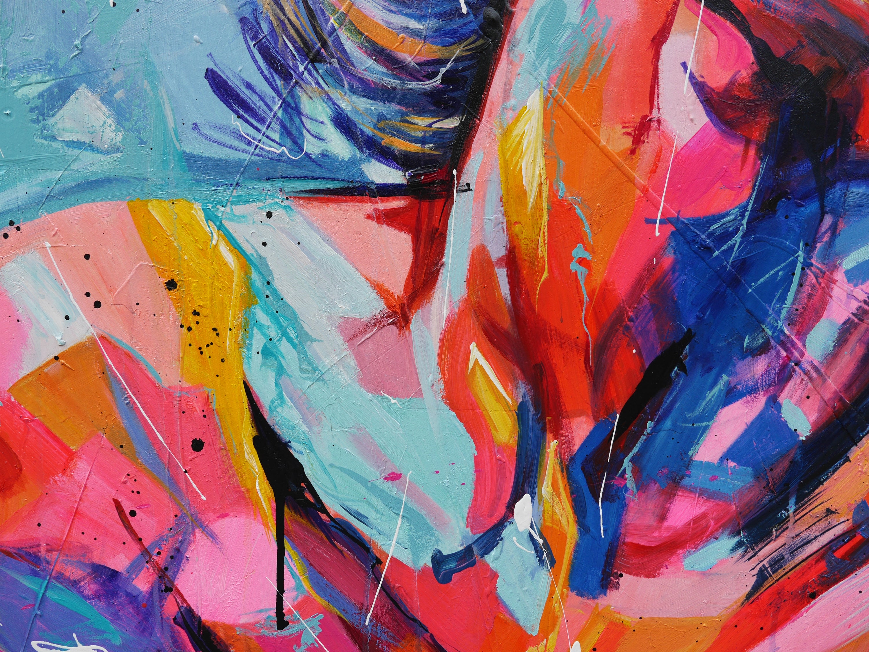 Neon 120cm x 150cm Marilyn Monroe Textured Abstract Realism Painting (SOLD)