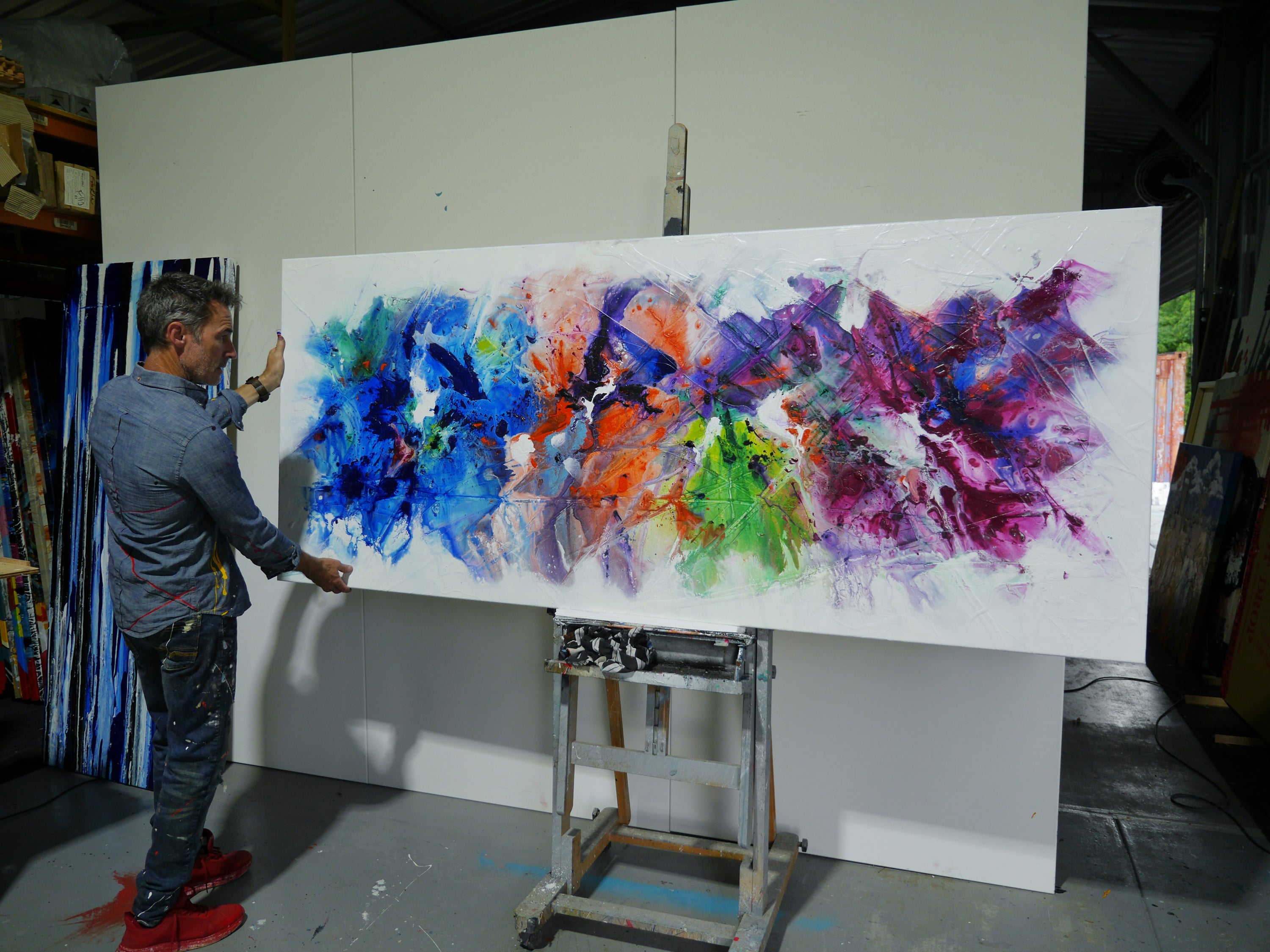 Magenta Bouquet 240cm x 100cm Colourful Textured Abstract Painting