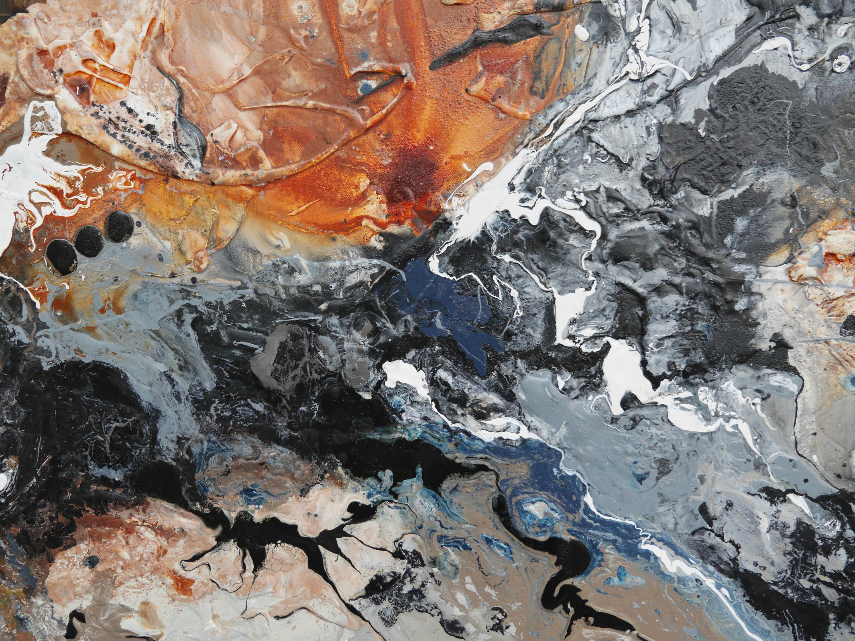 Rusted Denim 240cm x 100cm Textured Abstract Painting