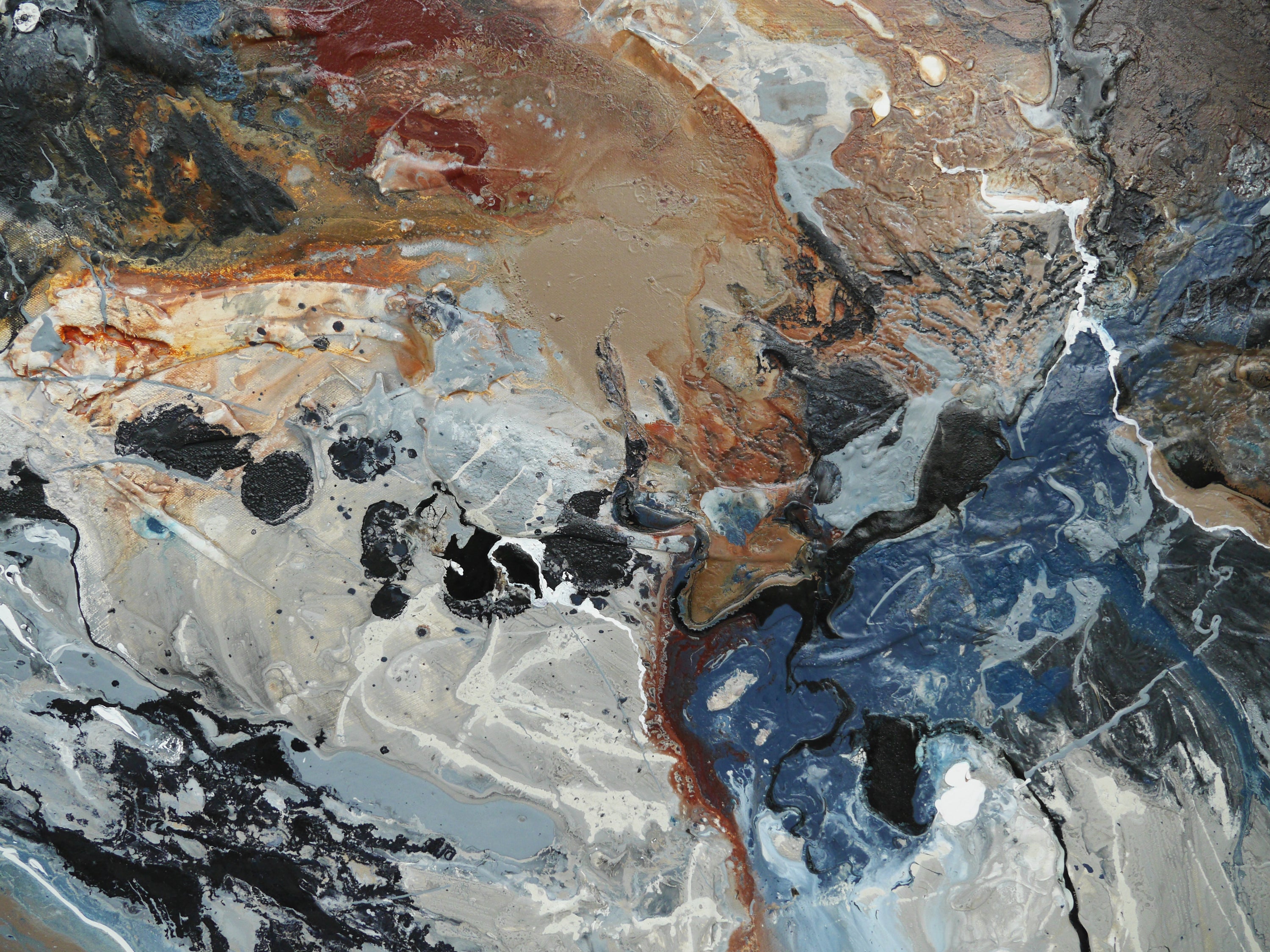 Rusted Denim 240cm x 100cm Textured Abstract Painting