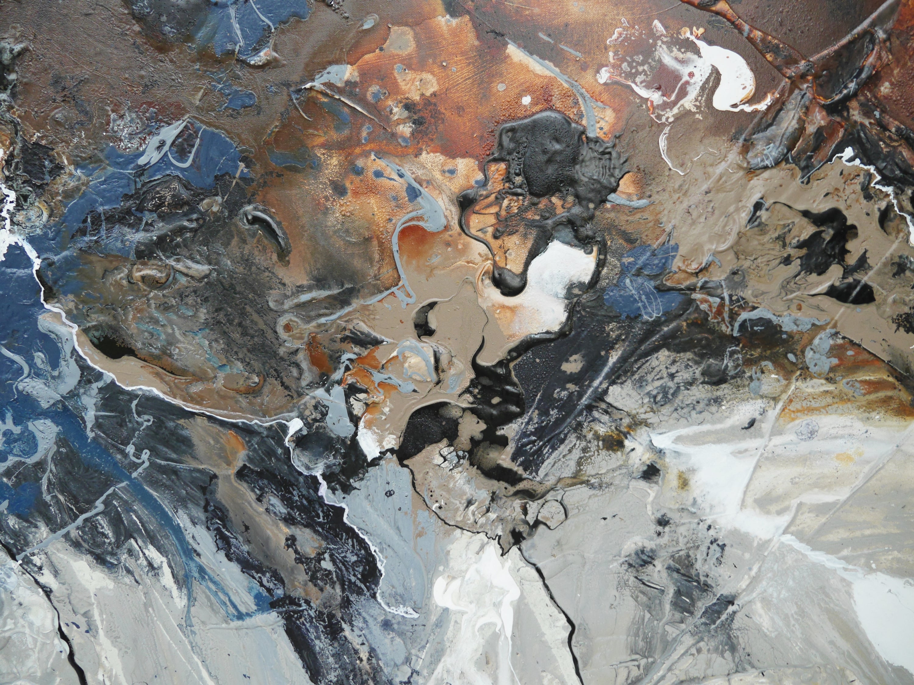 Rusted Denim 240cm x 100cm Textured Abstract Painting