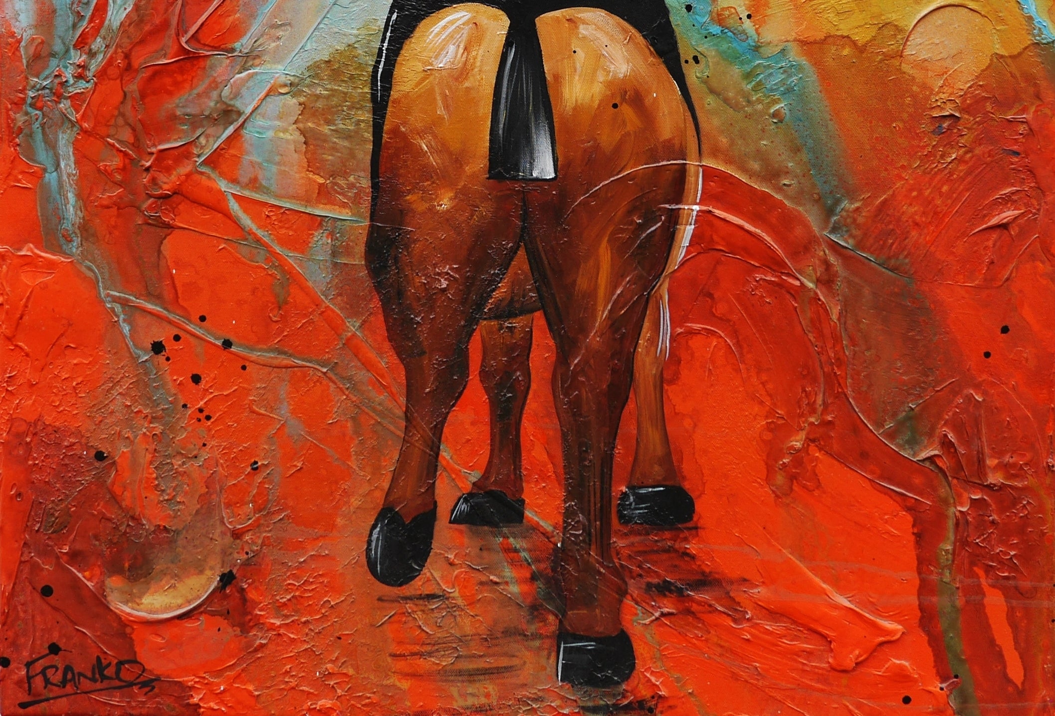 Outback Ned 67cm x 97cm Ned Kelly Abstract Realism Textured Painting (SOLD)
