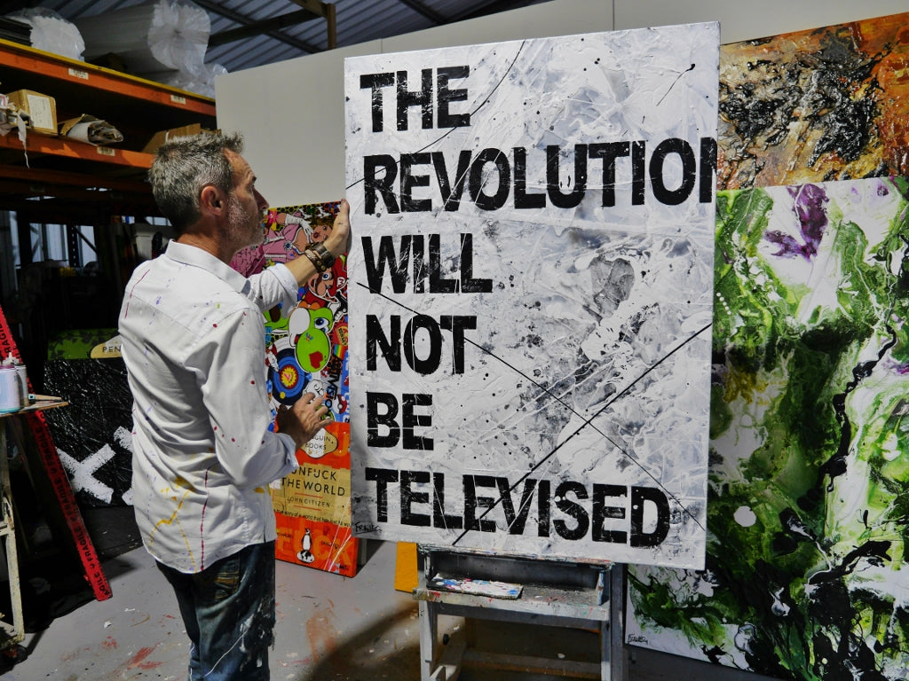 The Revo 100cm x 140cm Textured Urban Pop Art Painting (SOLD)