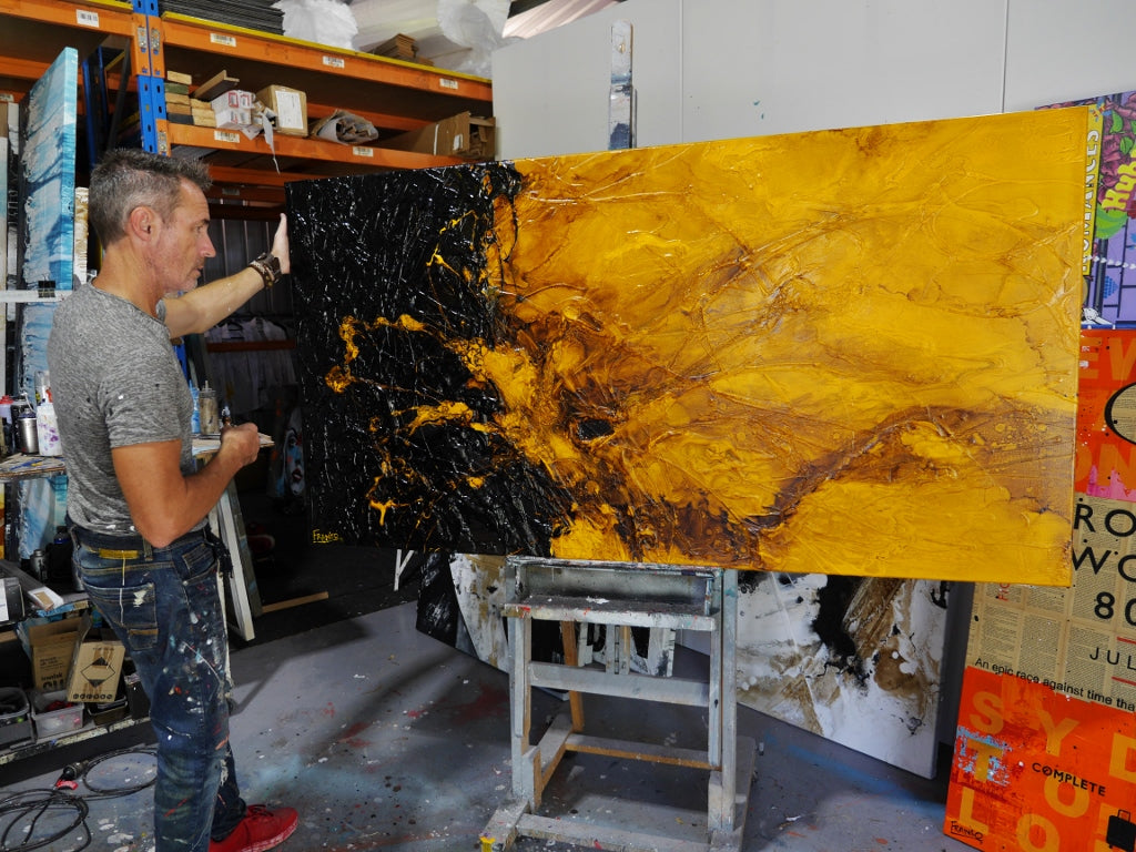 Natural Sunflower 190cm x 100cm Textured Abstract Painting (SOLD)