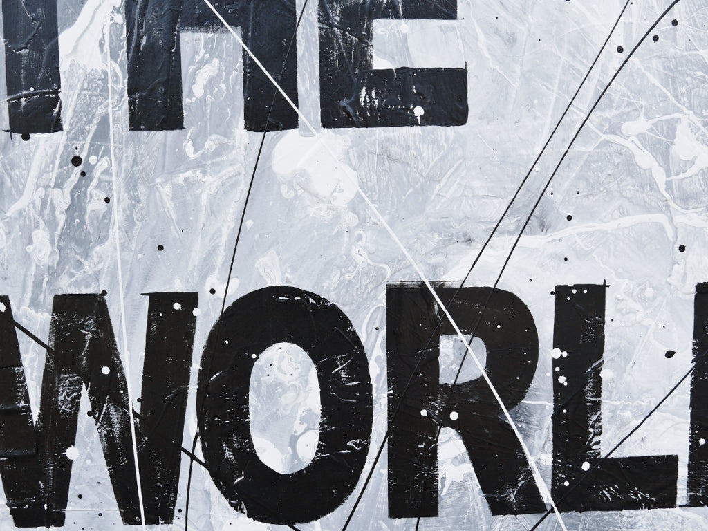 The World Over 60cm x 75cm Textured Urban Pop Art Painting