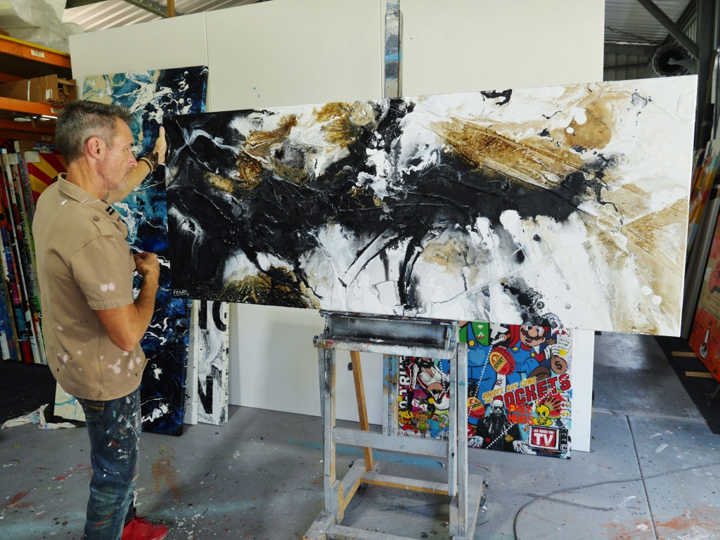 Blaqued Rust 200cm x 80cm Textured Abstract Painting (SOLD)
