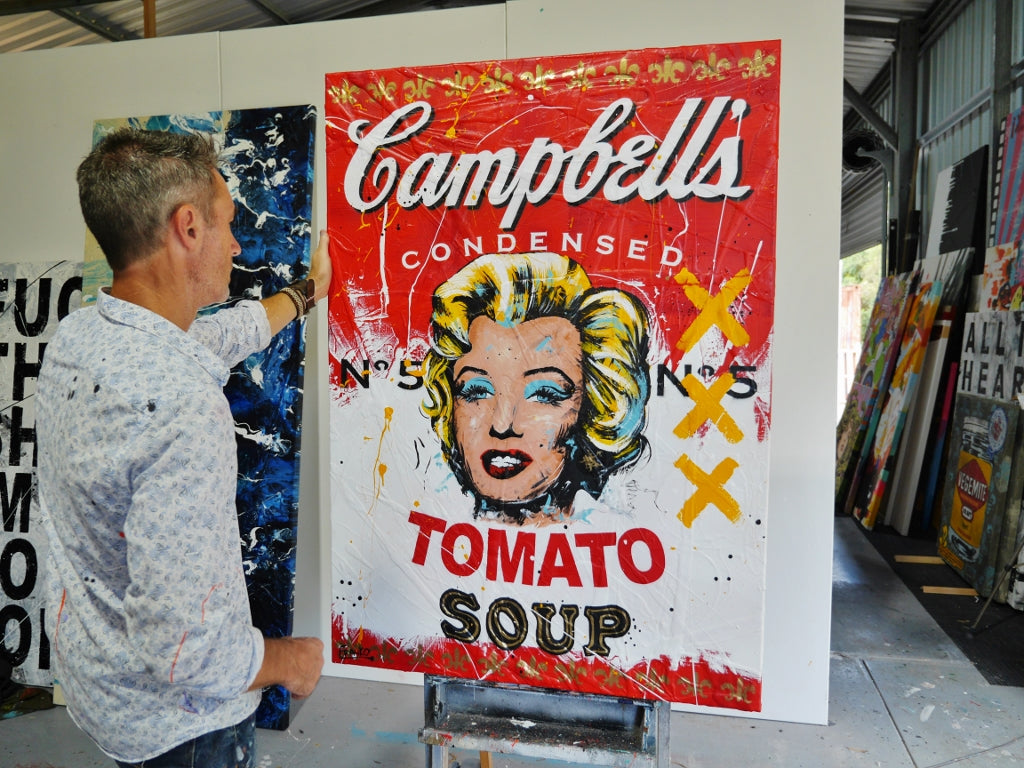 Campbell's Marilyn 100cm x 140cm Campbell's Soup Textured Urban Pop Art Painting (SOLD)