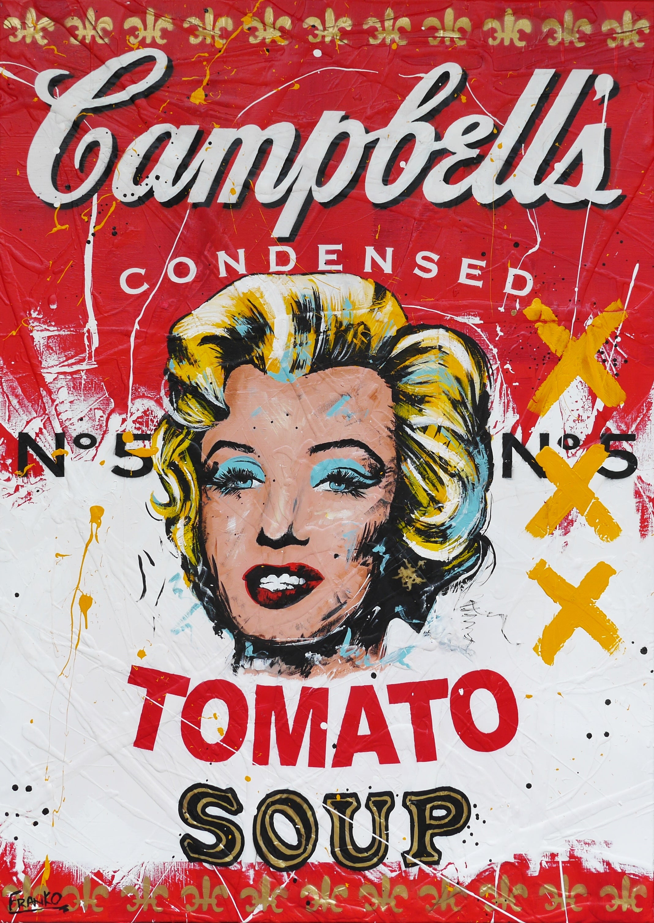 Campbell's Marilyn 100cm x 140cm Campbell's Soup Textured Urban Pop Art Painting (SOLD)