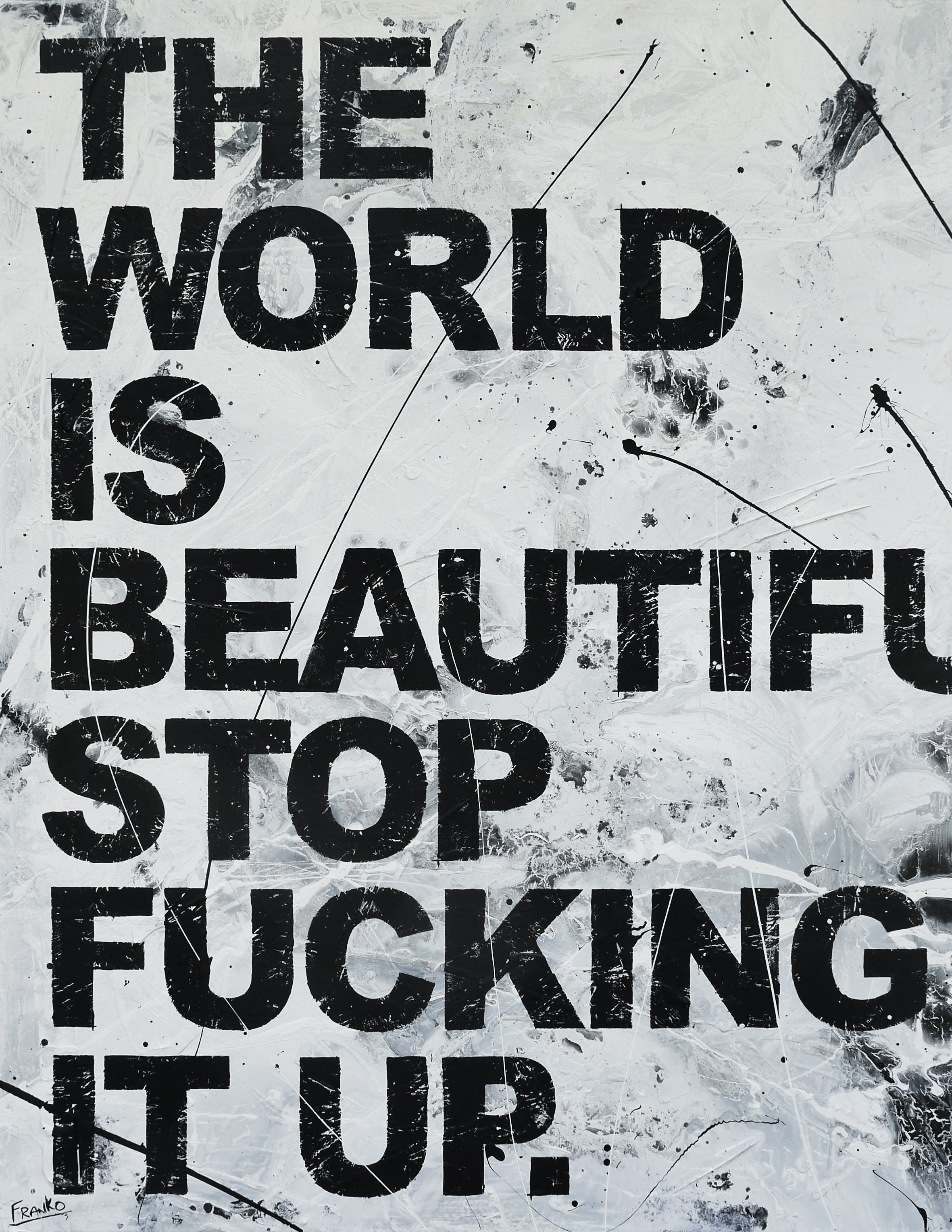 Big Beautiful World 140cm x 180cm Textured Urban Pop Art Painting