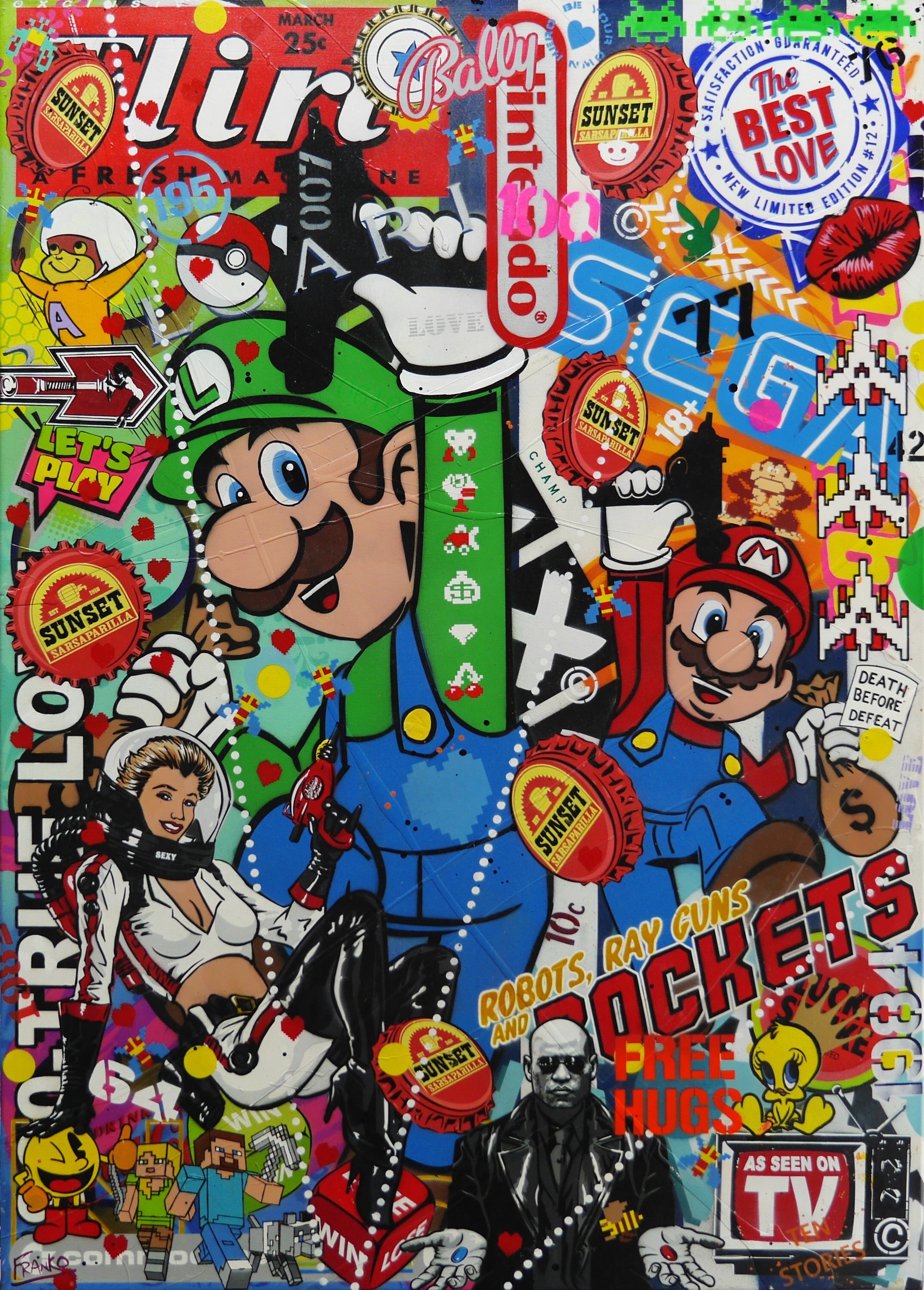 Italian Bandits 100cm x 140cm Textured Urban Pop Art Painting (SOLD)