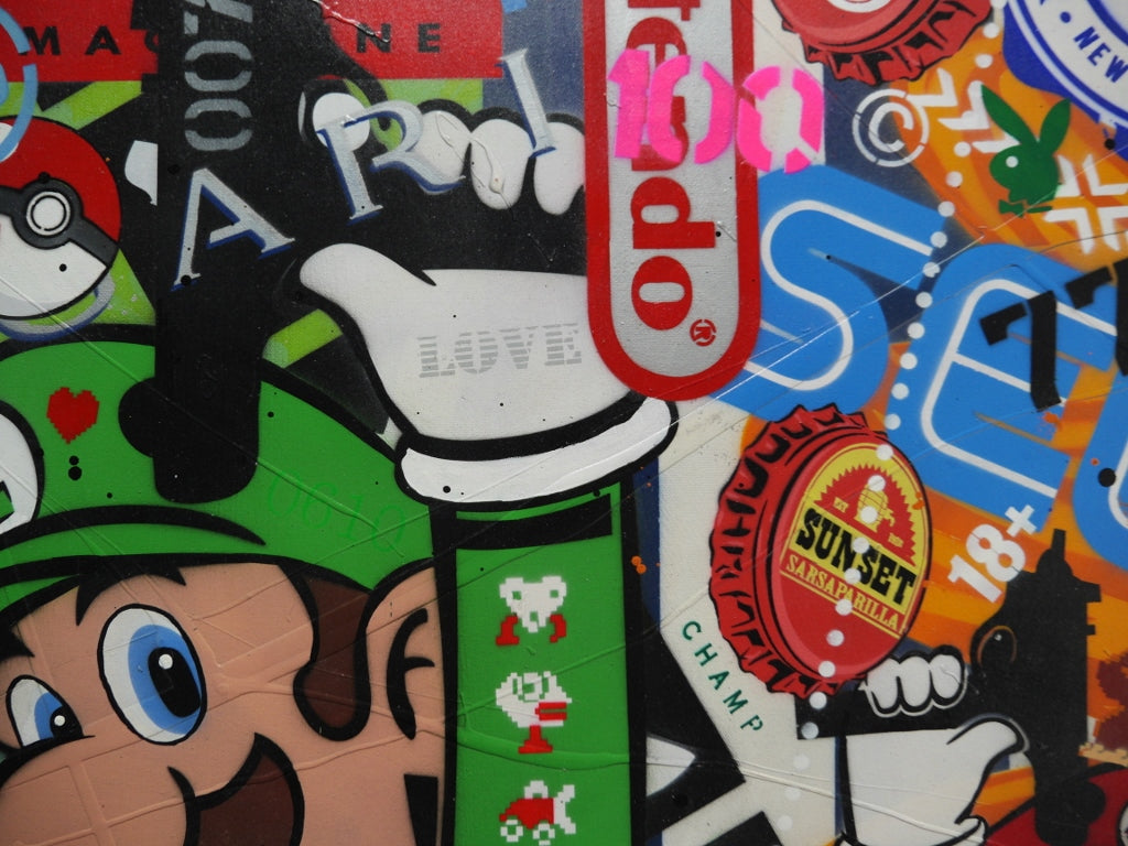 Italian Bandits 100cm x 140cm Textured Urban Pop Art Painting (SOLD)