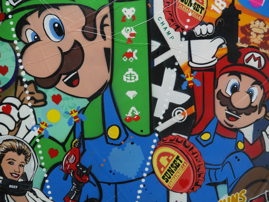 Italian Bandits 100cm x 140cm Textured Urban Pop Art Painting (SOLD)