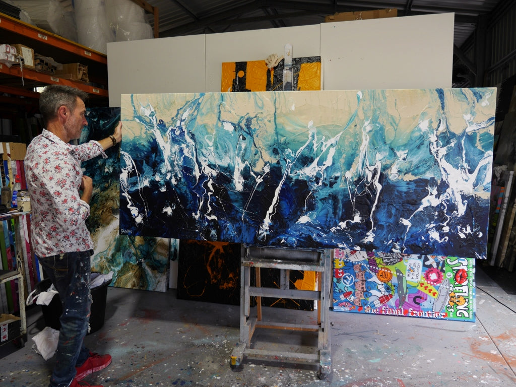 Swoosh 240cm x 100cm Textured Abstract Painting (SOLD)