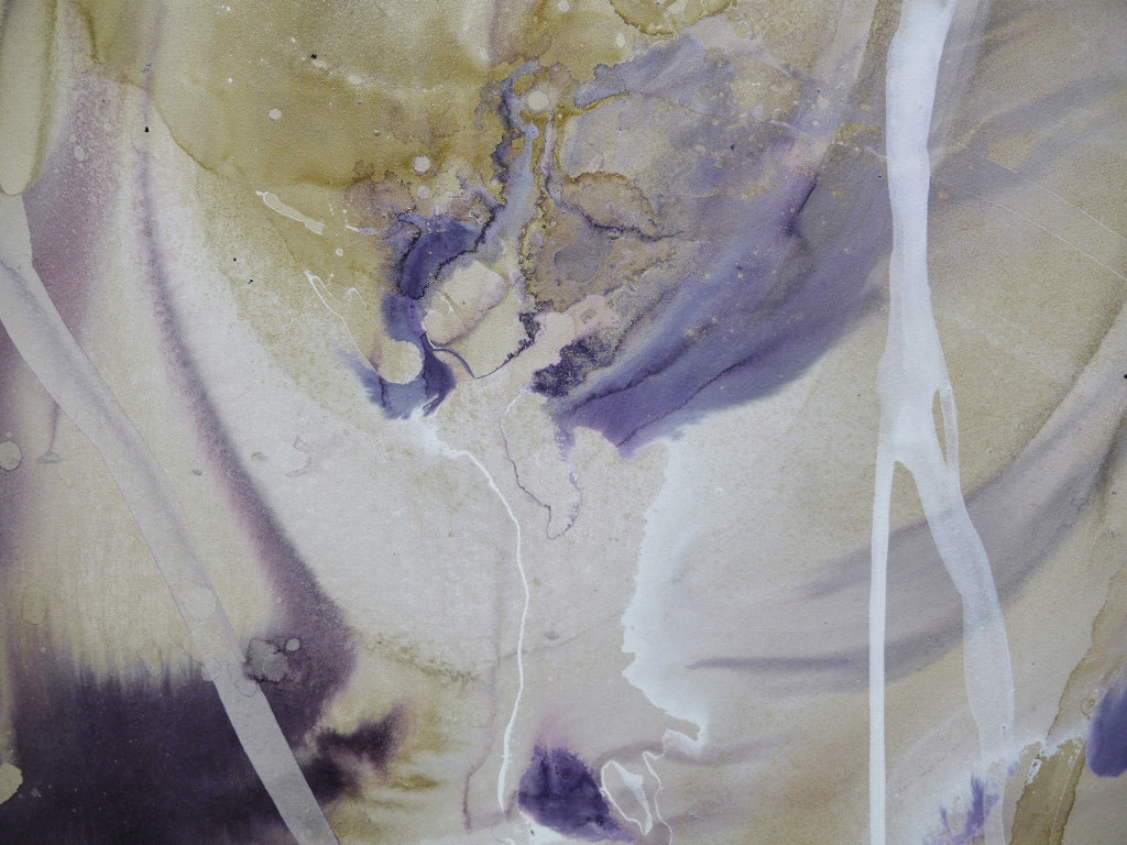 Refined 186 240cm x 100cm Mauve Blended Ink Abstract Painting