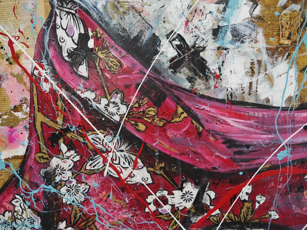 Rubi 100cm x 140cm Geisha Abstract Realism Book Club Painting