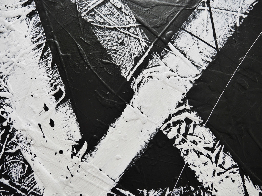Masquerade 200cm x 120cm Black and White Textured Abstract Painting