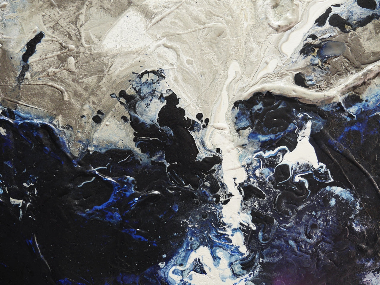Deep Denim 190cm x 100cm Blue Textured Abstract Painting (SOLD)