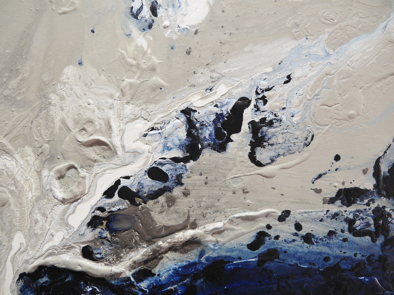 Deep Denim 190cm x 100cm Blue Textured Abstract Painting (SOLD)