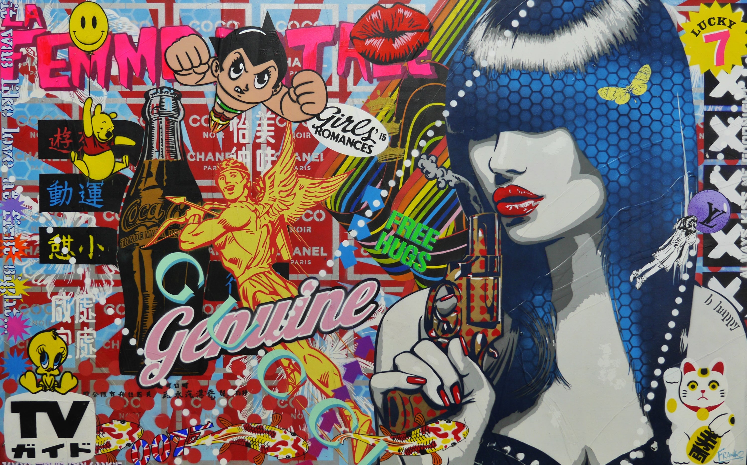 Genuine Love? 160cm x 100cm Textured Urban Pop Art Painting