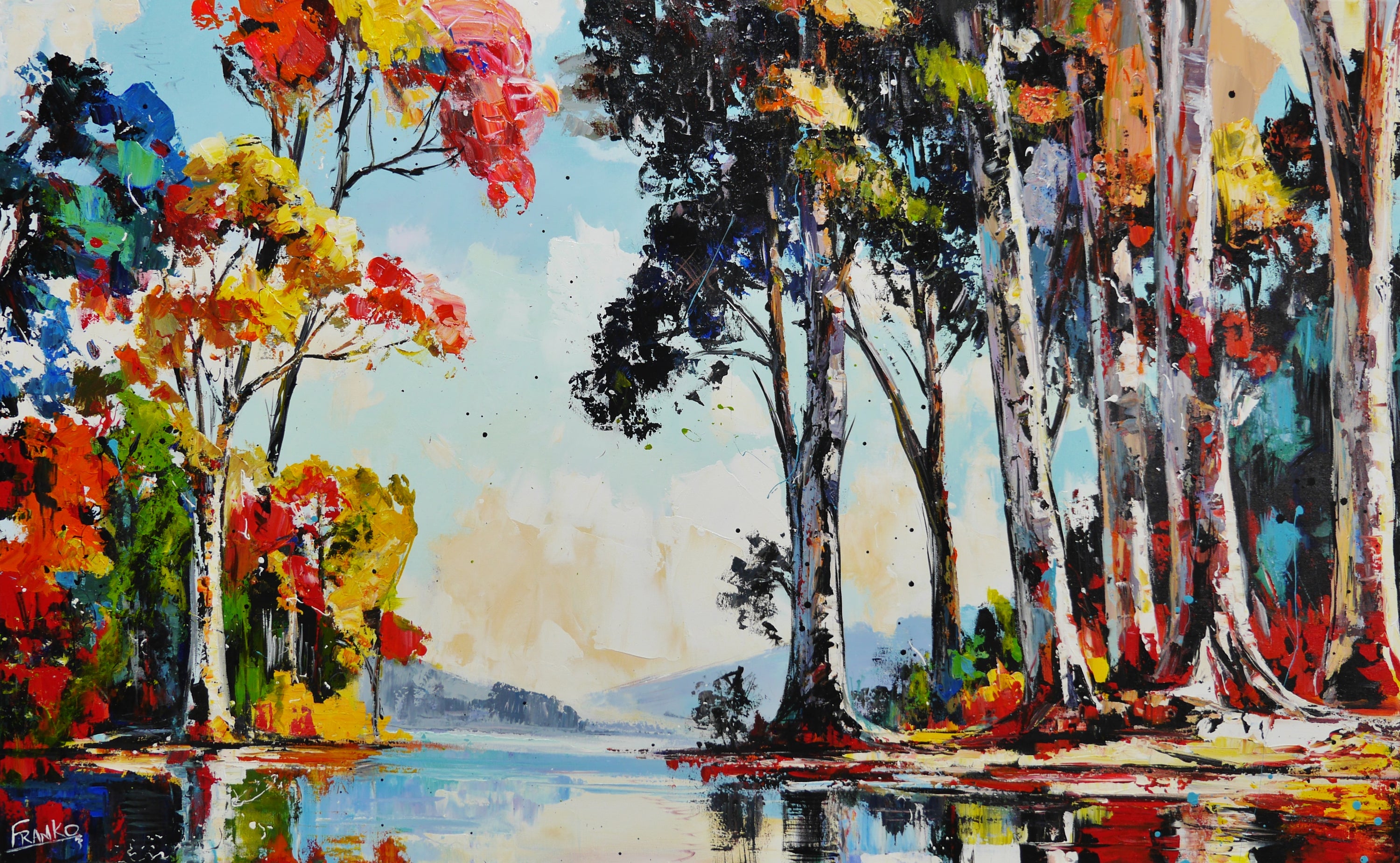 The Reach 160cm x 100cm Framed Landscape Textured Abstract Realism Painting