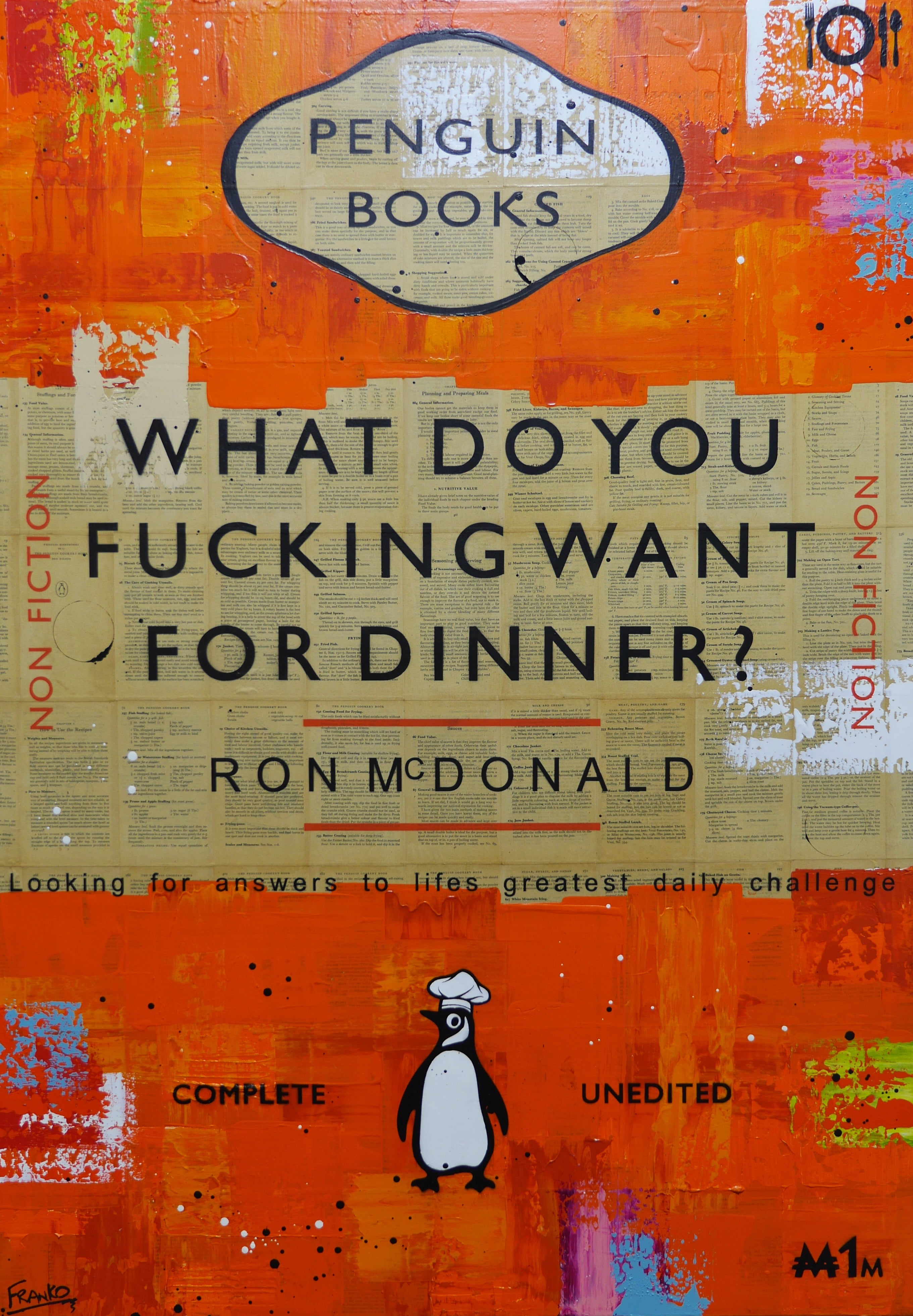 Dinner Time 140cm x 100cm Cooking Urban Pop Book Club Painting