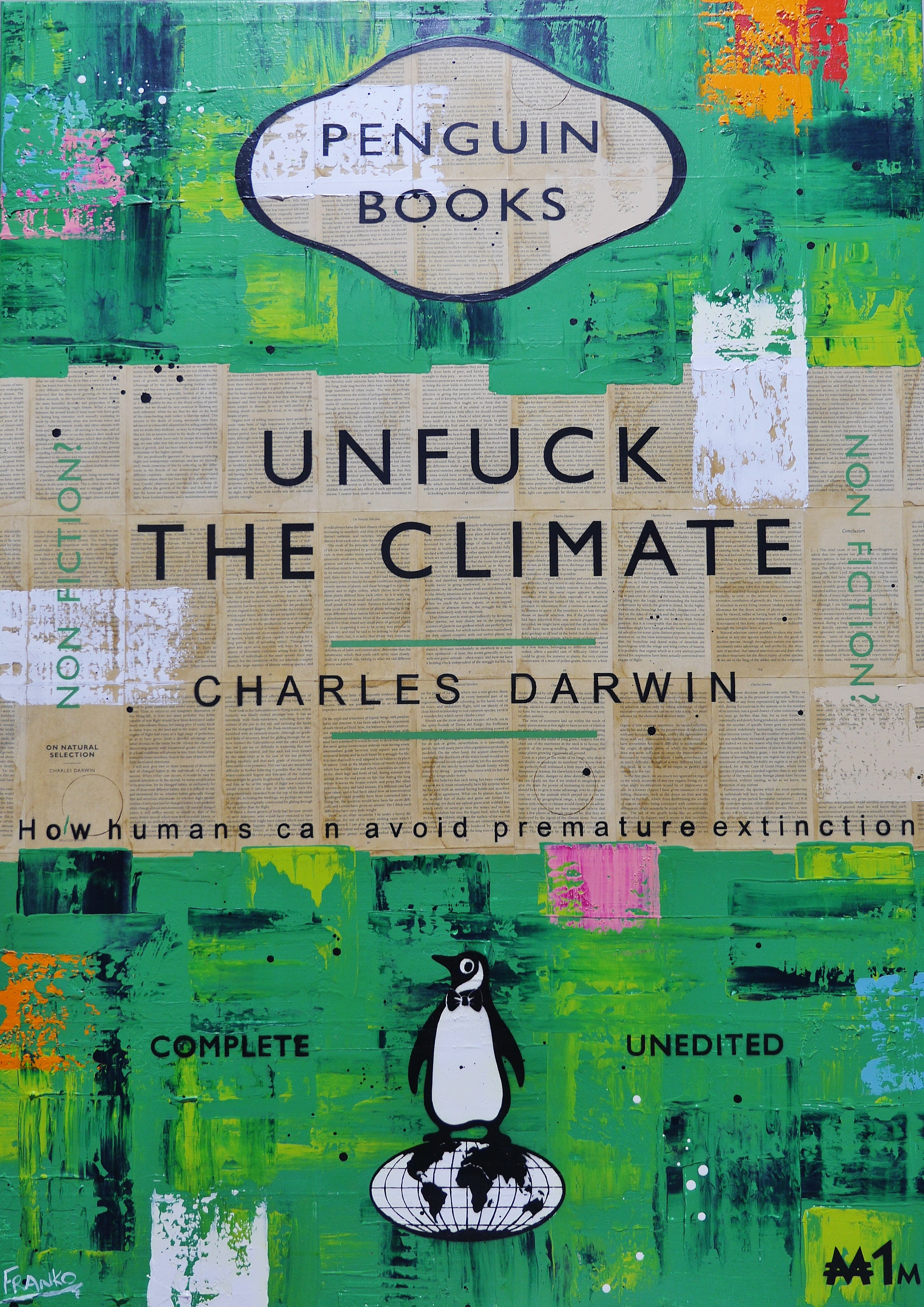 Natural Selection 140cm x 100cm Unfuck The Climate Urban Pop Book Club Painting