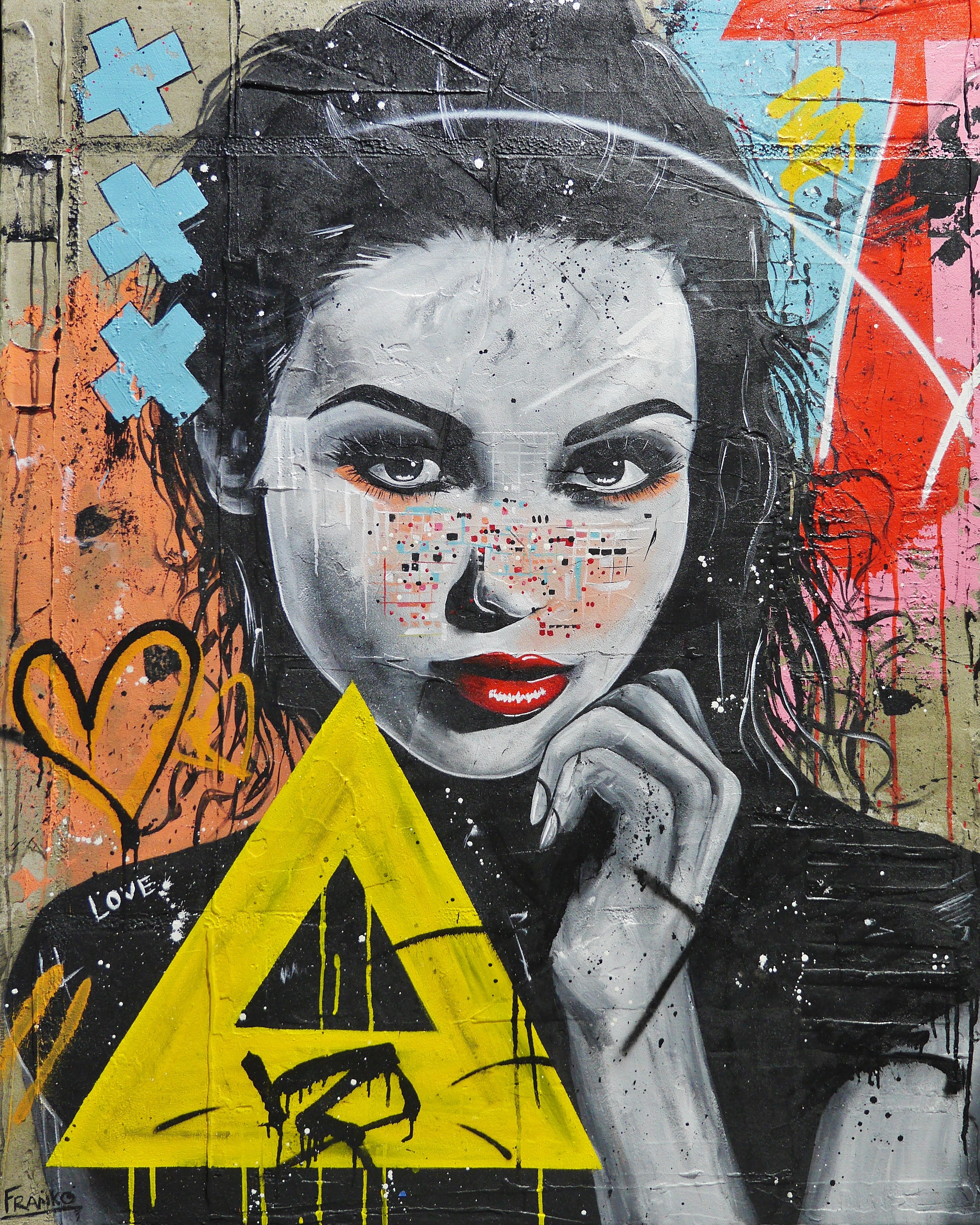 Tags 120cm x 150cm Sexy Concrete Textured Street Art Painting
