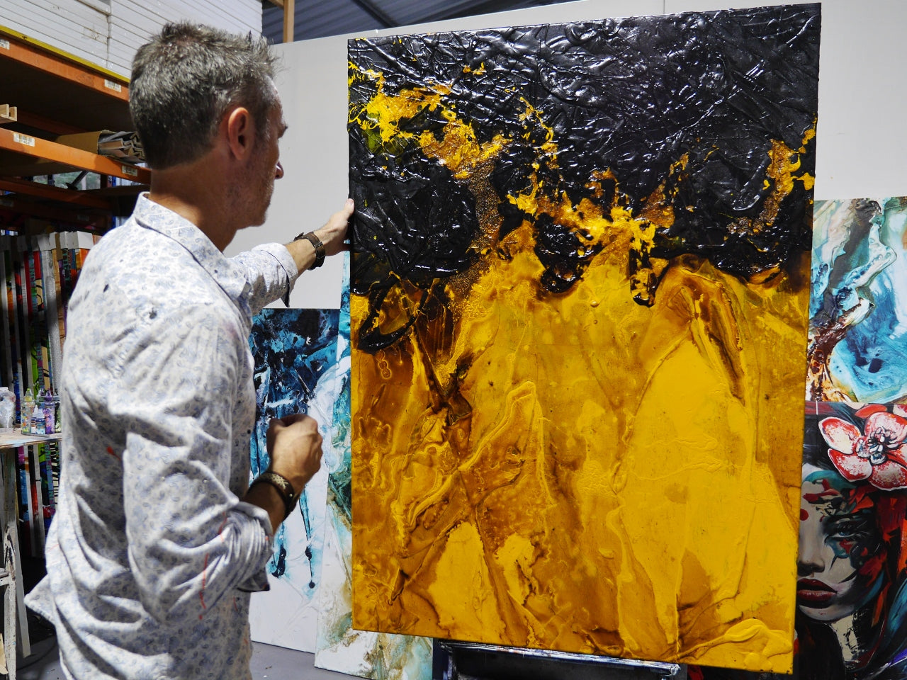Sunflower and Rust 140cm x 100cm Portrait/Landscape Textured Abstract Painting