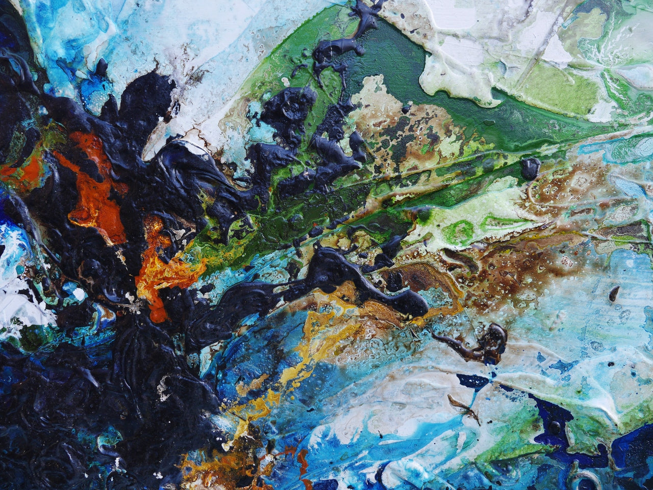 Blue Summer 200cm x 100cm Textured Abstract Painting