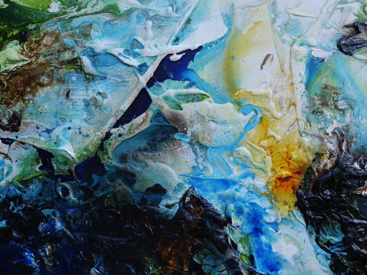 Blue Summer 200cm x 100cm Textured Abstract Painting