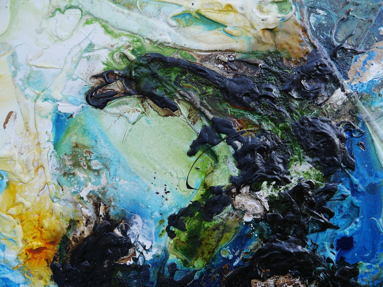 Blue Summer 200cm x 100cm Textured Abstract Painting