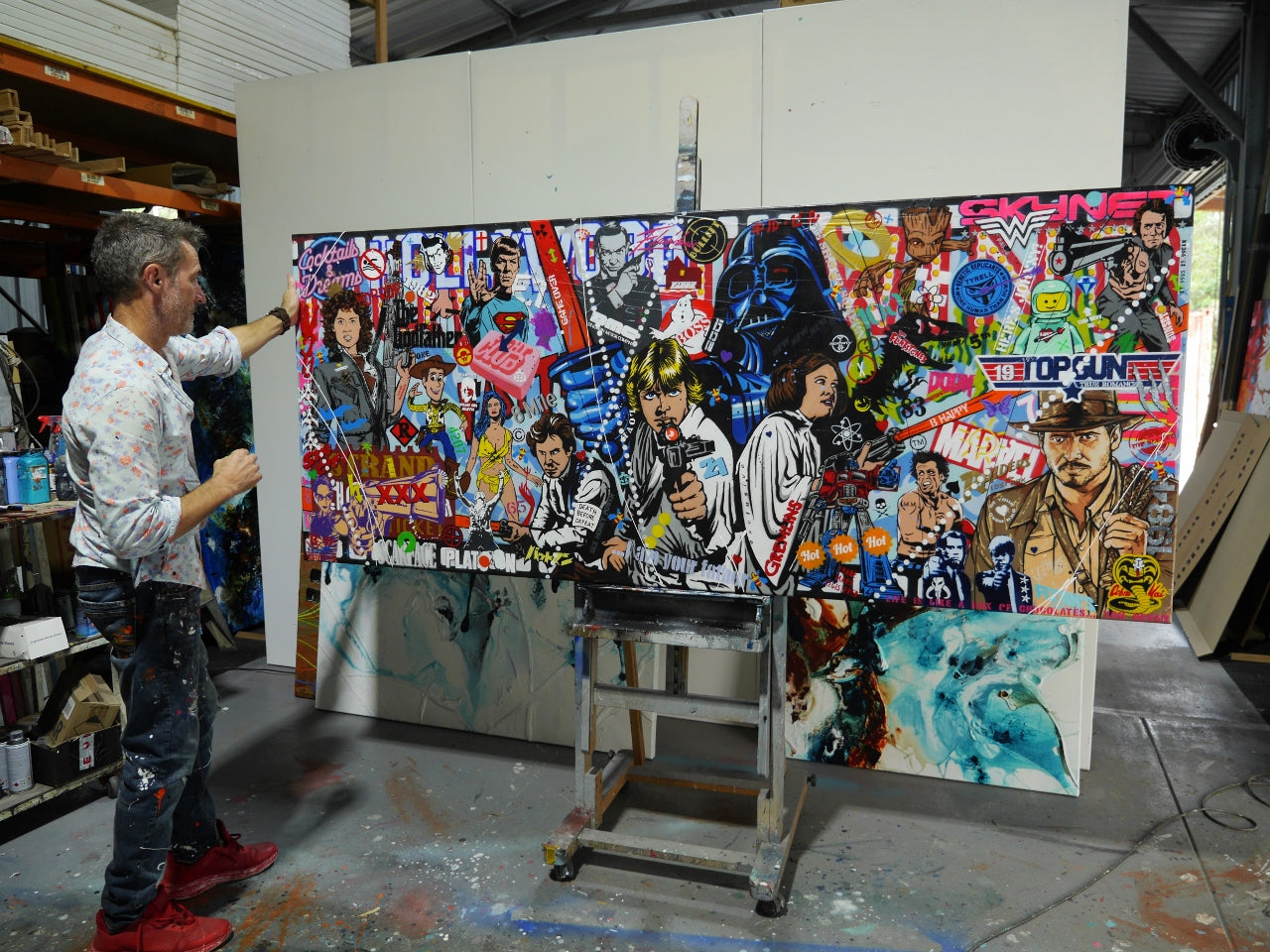 Super Cinematica 240cm x 100cm Textured Urban Pop Art Painting