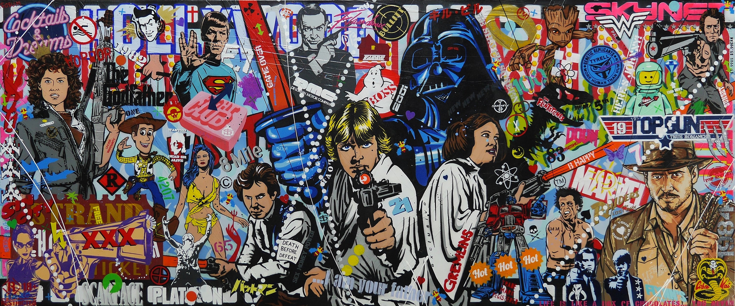 Super Cinematica 240cm x 100cm Textured Urban Pop Art Painting