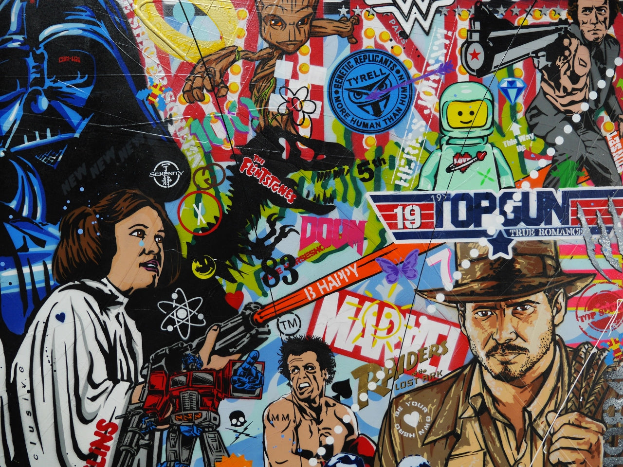 Super Cinematica 240cm x 100cm Textured Urban Pop Art Painting