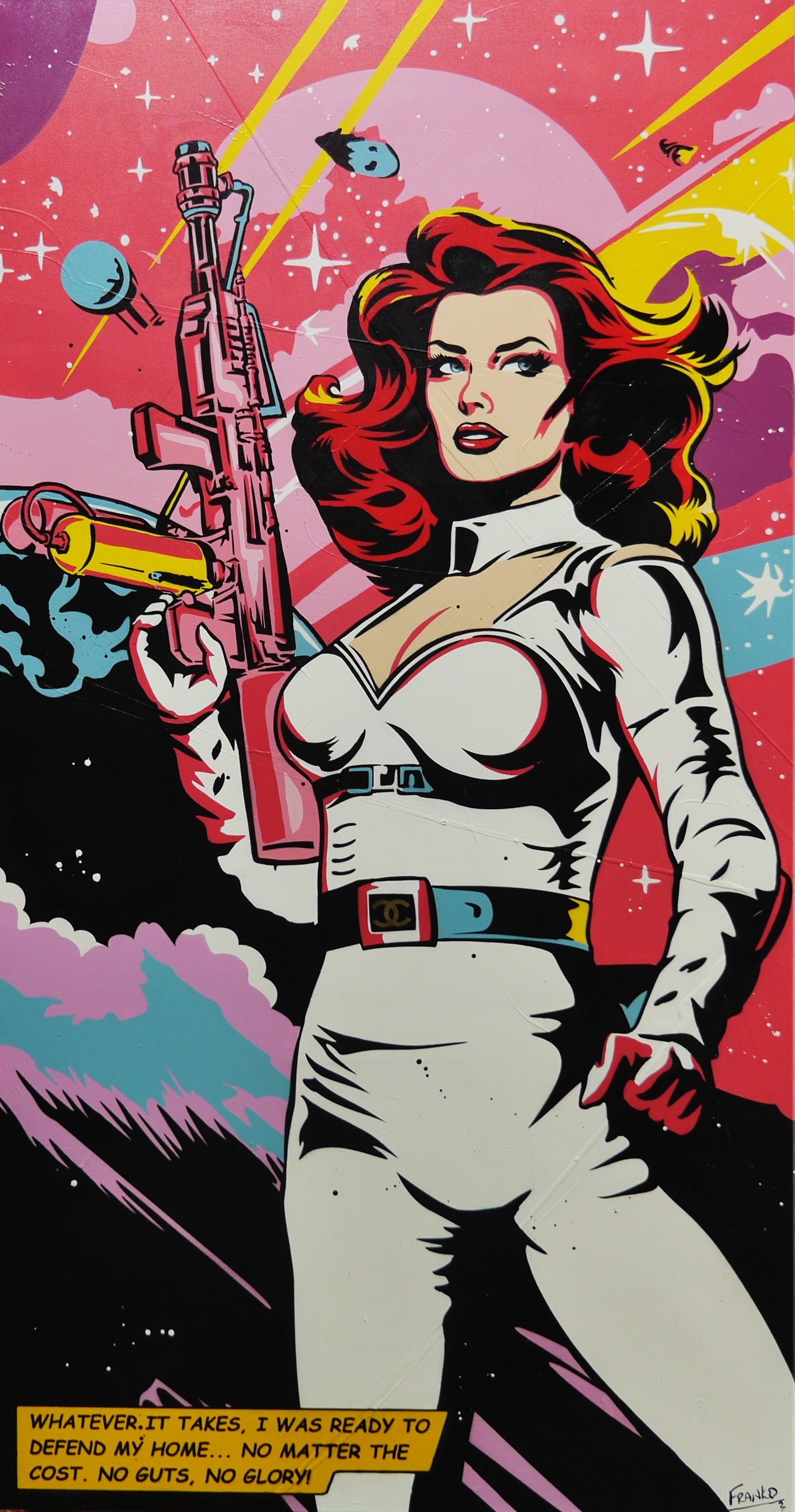 Interstellar Diva 190cm x 100cm Textured Space Ranger Classic Pop Art Painting