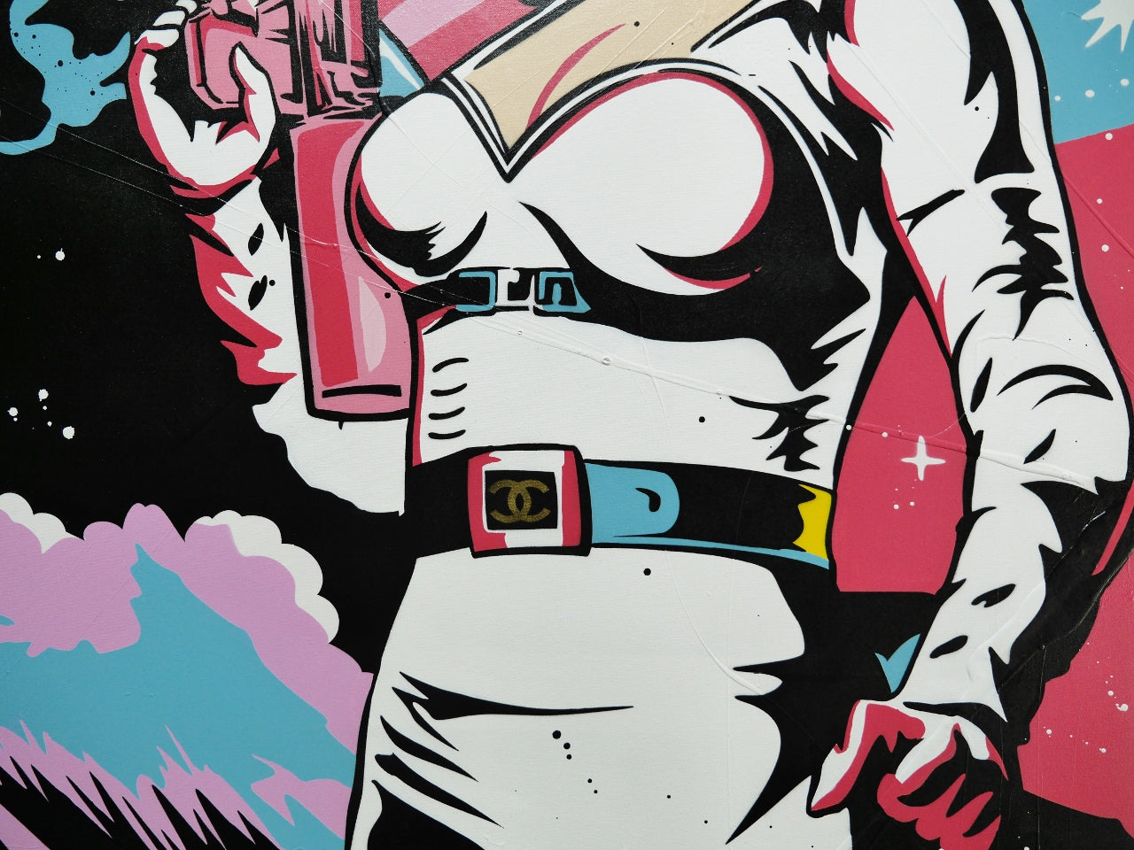 Interstellar Diva 190cm x 100cm Textured Space Ranger Classic Pop Art Painting