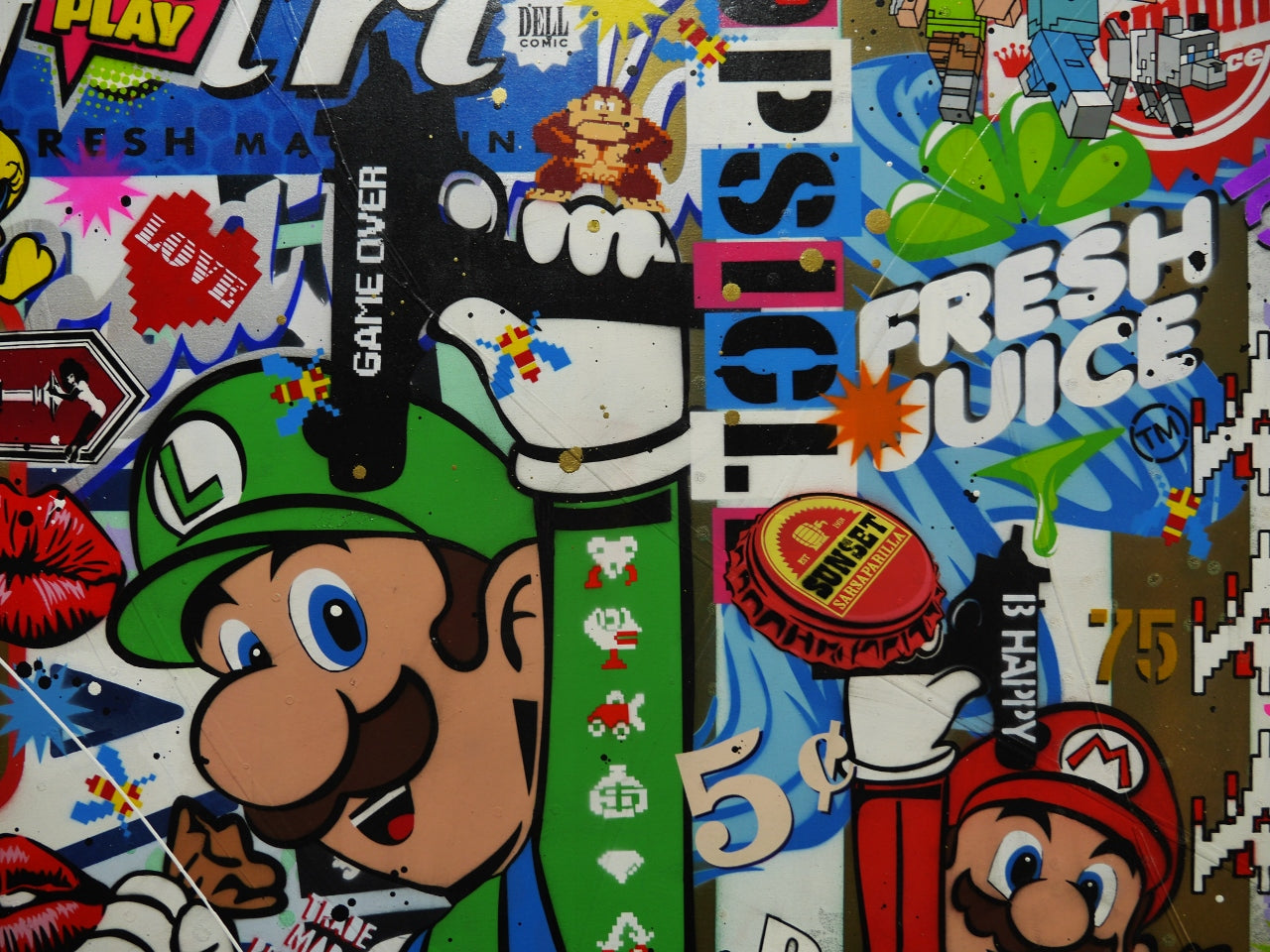 Super Smash and Grab 140cm x 100cm Textured Urban Pop Art Painting