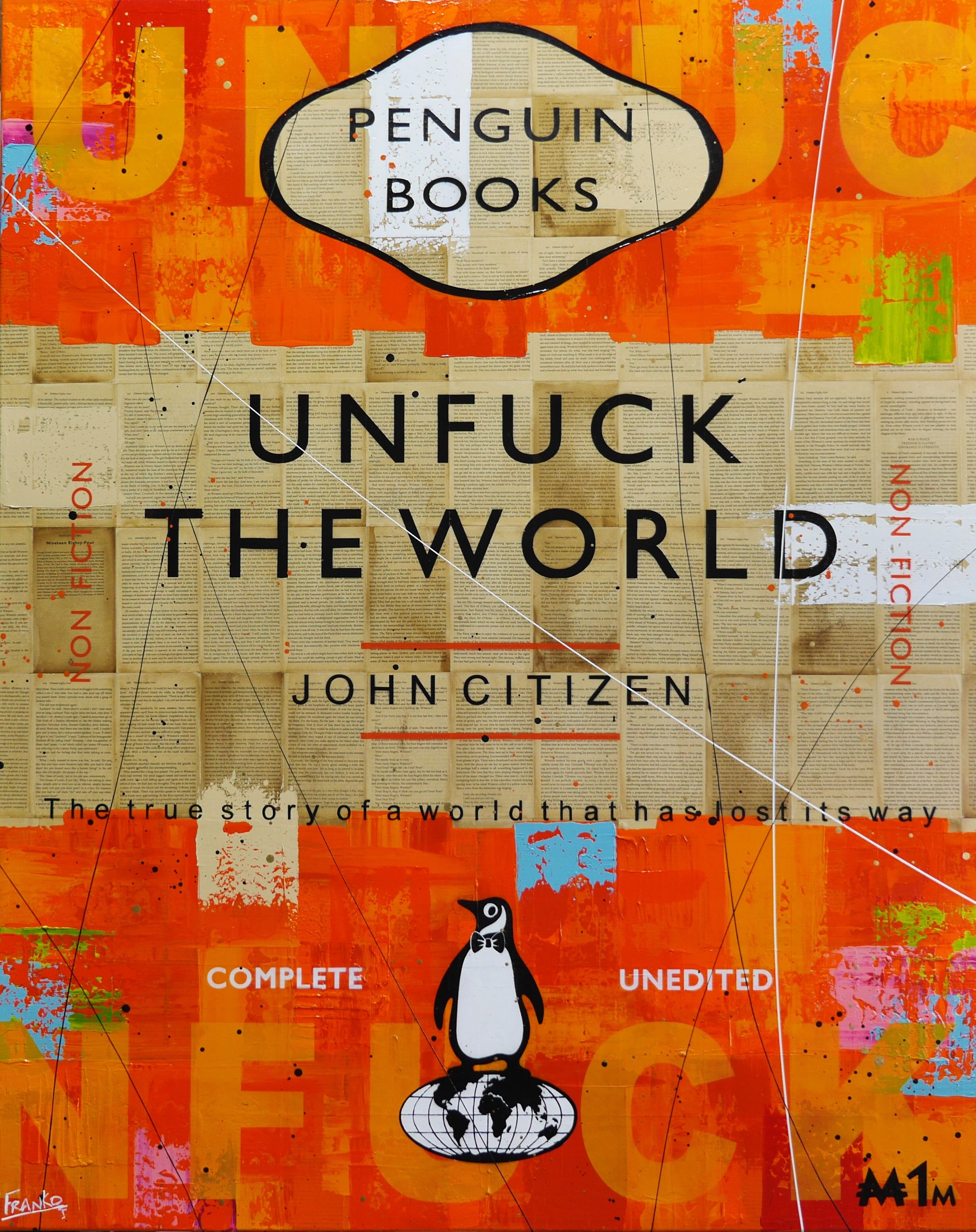 Worldwide 120cm x 150cm Urban Pop Book Club Painting (SOLD)