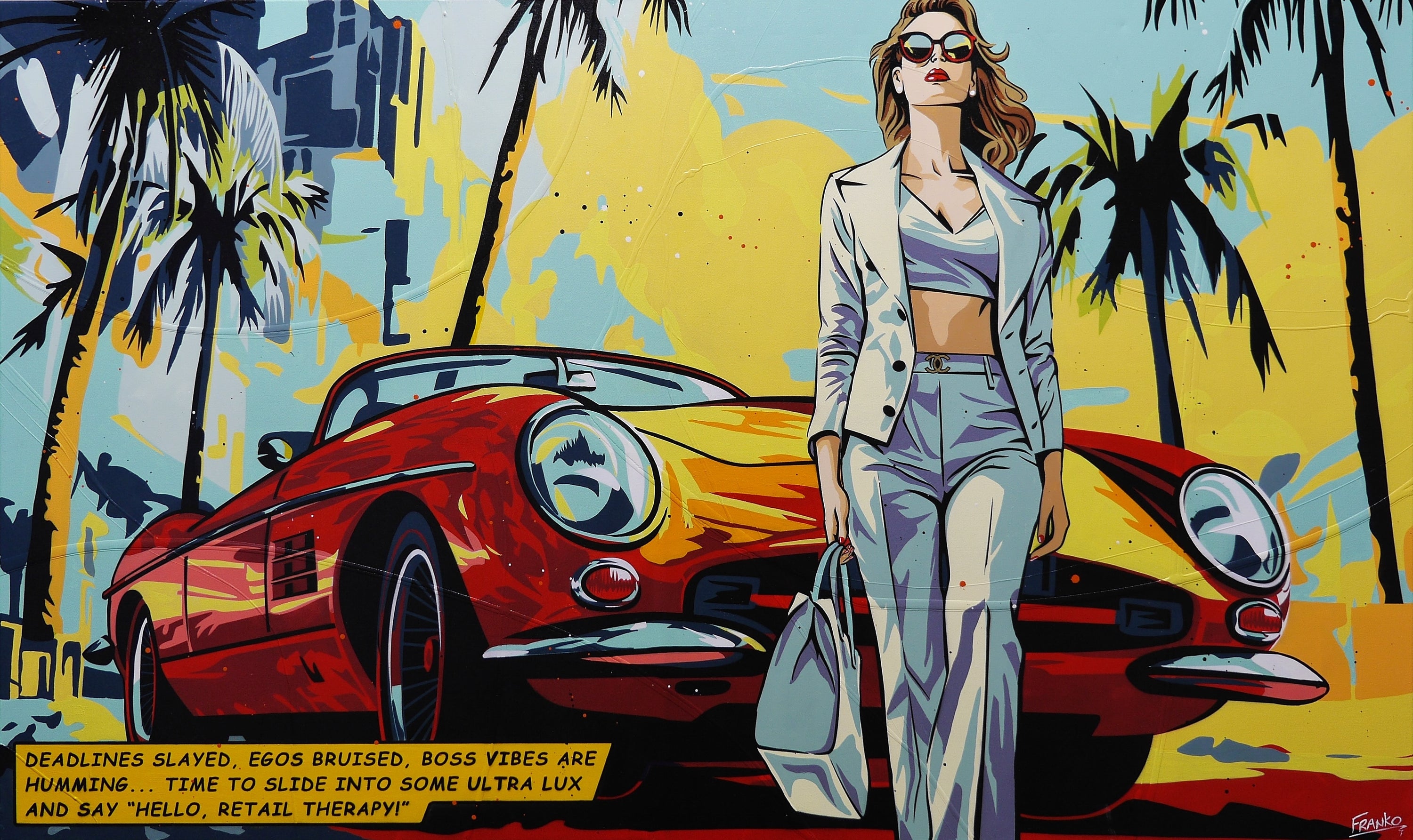 Time to Slide 200cm x 120cm Sexy Classic Pop Art Painting