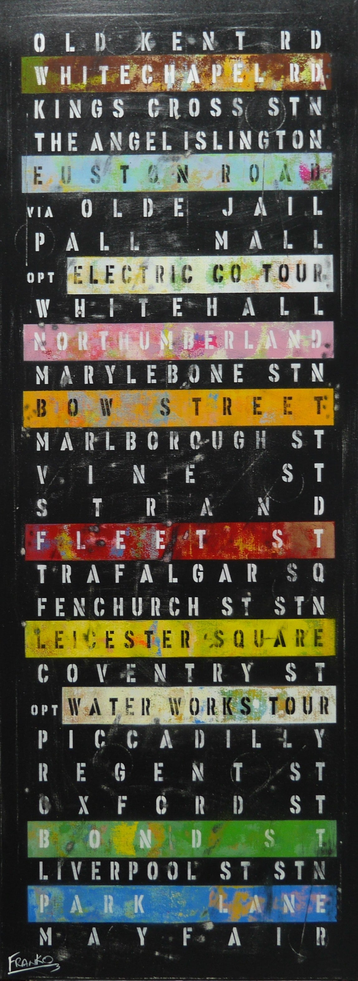 Bow St Heat 160cm x 60cm Monopoly Urban Pop Art Painting