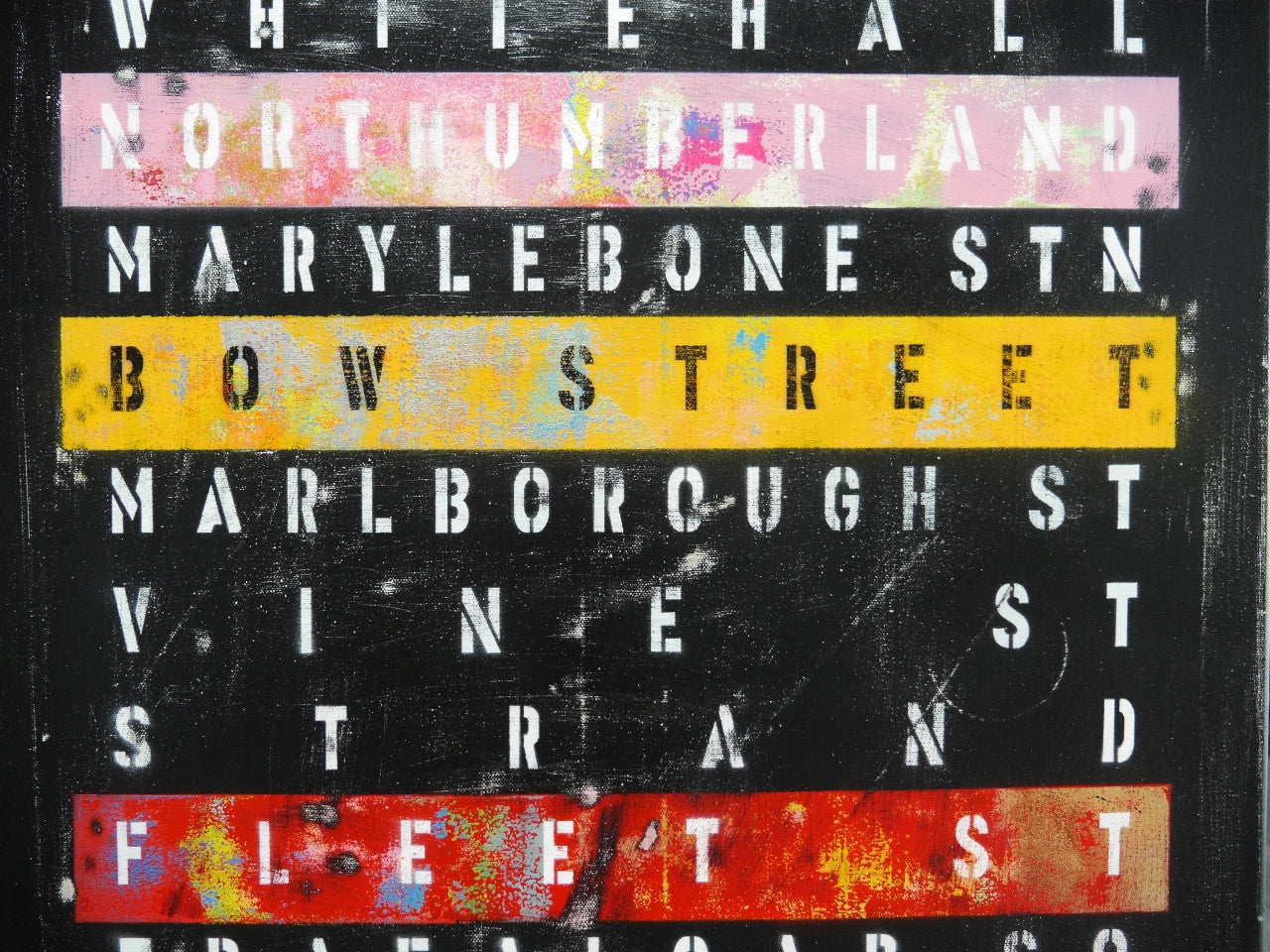 Bow St Heat 160cm x 60cm Monopoly Urban Pop Art Painting