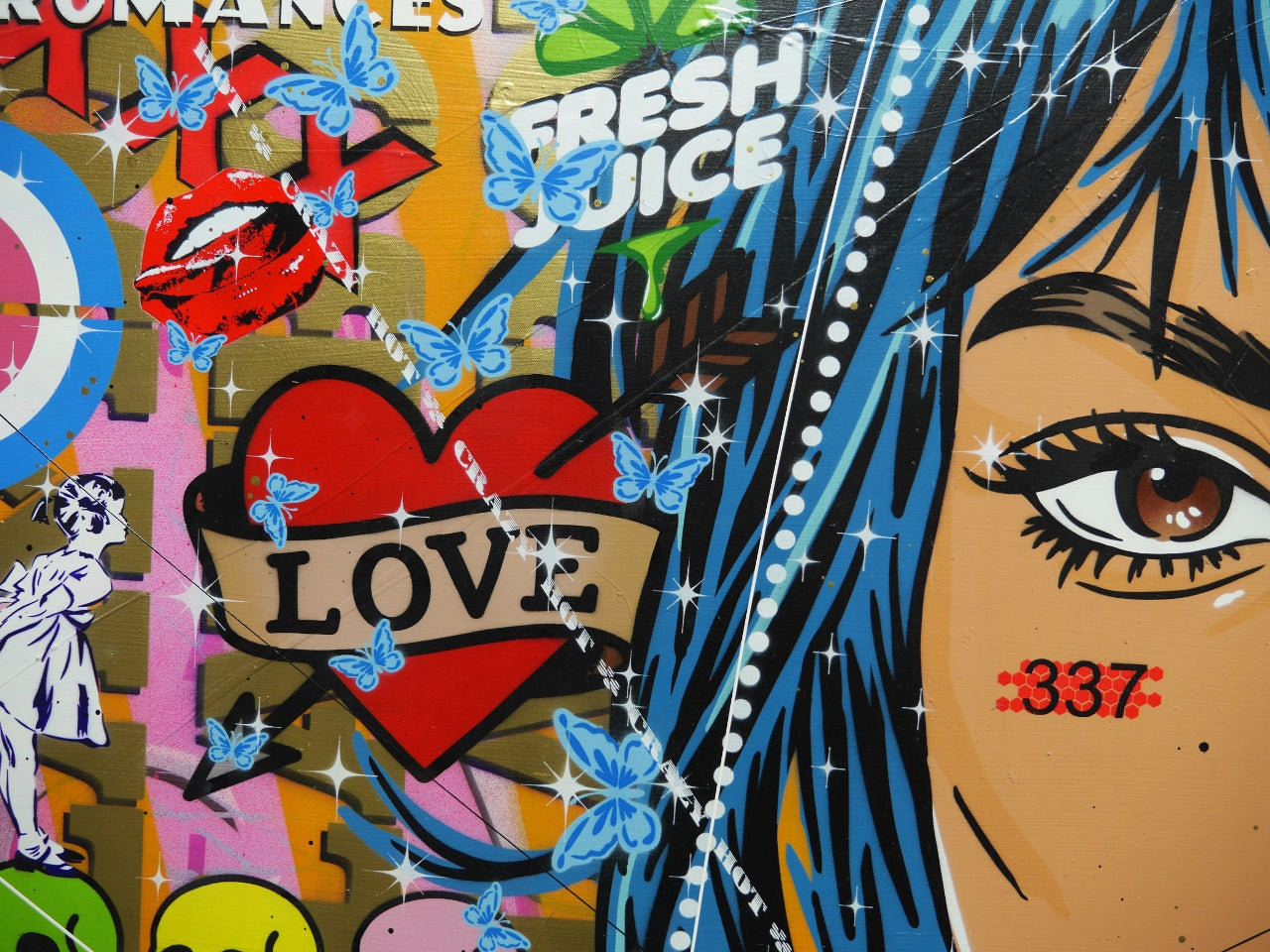 All Eyes On Me 200cm x 80cm Textured Urban Pop Art Painting