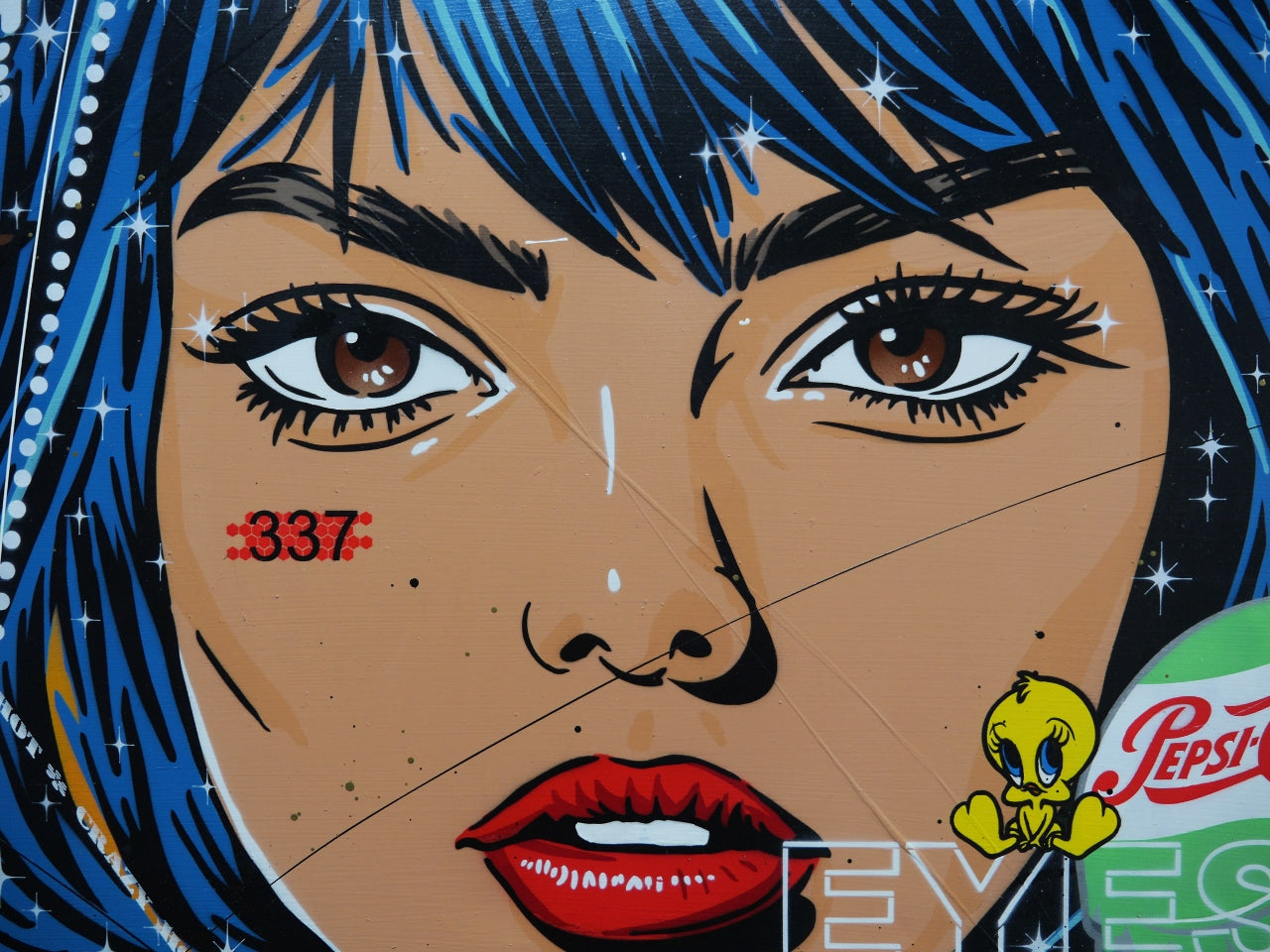 All Eyes On Me 200cm x 80cm Textured Urban Pop Art Painting