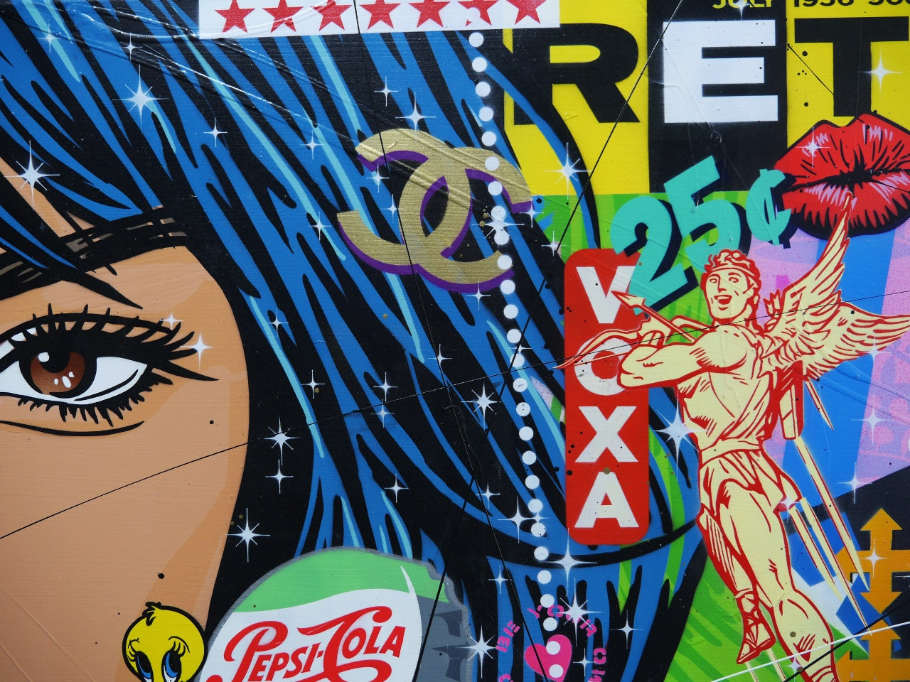 All Eyes On Me 200cm x 80cm Textured Urban Pop Art Painting