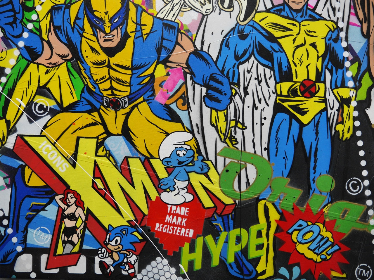 X Marks The Spot 160cm x 100cm Textured Urban Pop Art Painting