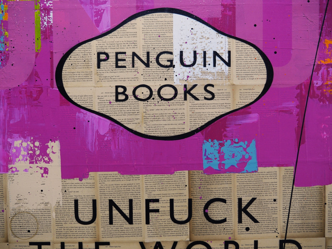 Your World 140cm x 100cm Urban Pop Book Club Painting