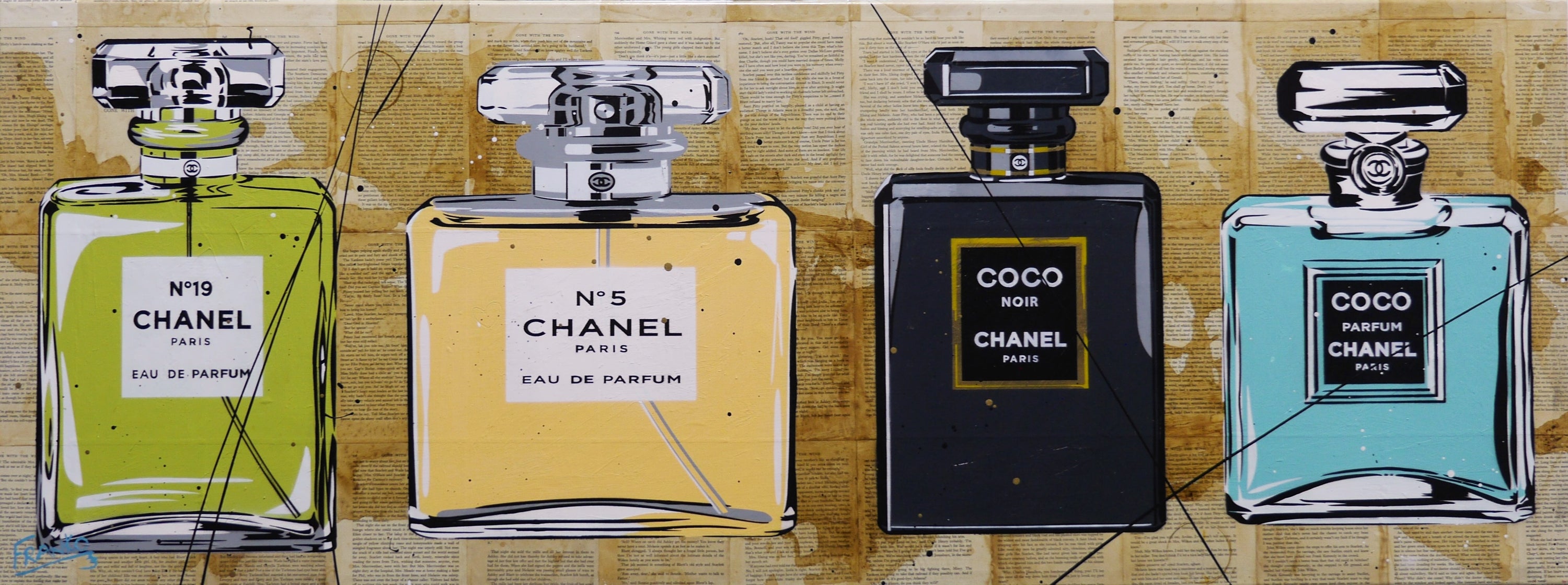 Summer Coco 160cm x 60cm Urban Pop Book Club Painting-book club-[Franko_Artist]-[Australian_artist]-[Gold_Coast]-[Brisbane]-[modern]-[contemporary]-[original]-[Large_artwork]-Franklin Art Studio