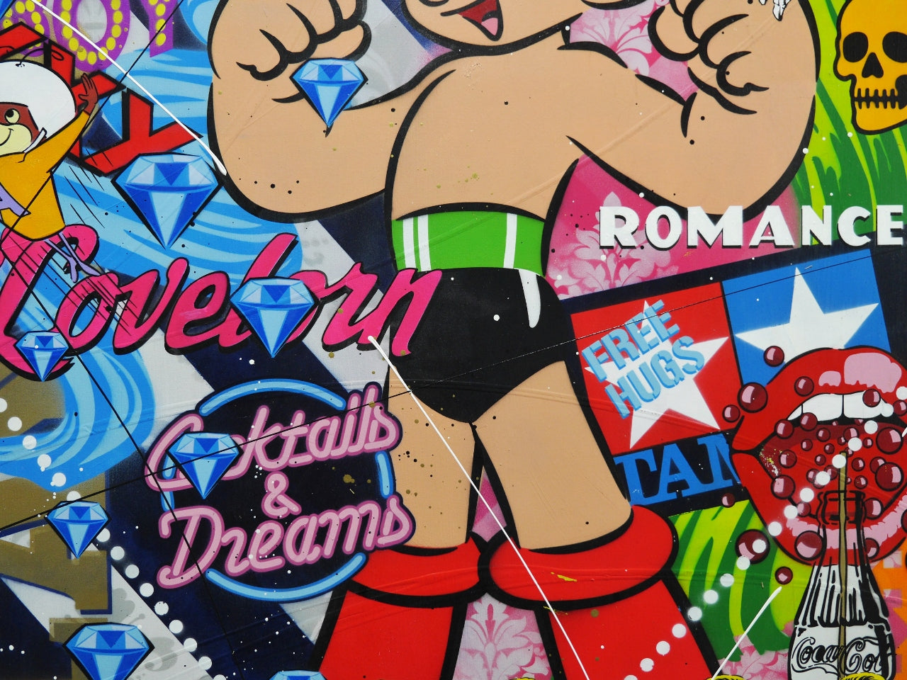 Cabaret Astro 140cm x 100cm Textured Urban Pop Art Painting