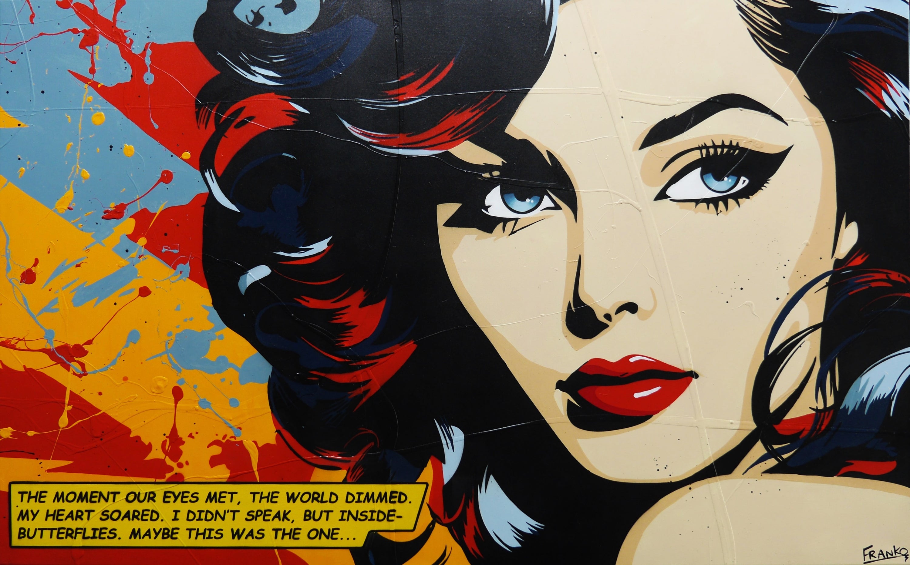 The World Dimmed 160cm x 100cm Romantic Classic Pop Art Painting (SOLD SHANE)